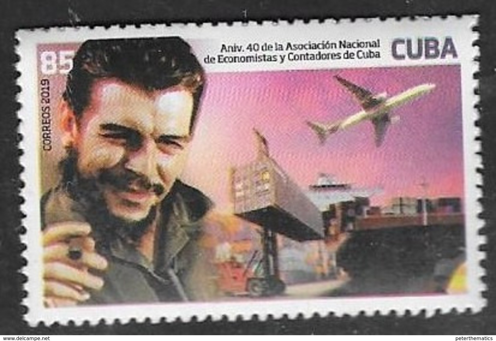 FAMOUS LEADERS, 2019, MNH, ECONOMISTS, ACCOUNTANTS, PLANES, SHIPS, PORTS, FORK LIFTS, CIGARS,  1v - Airplanes