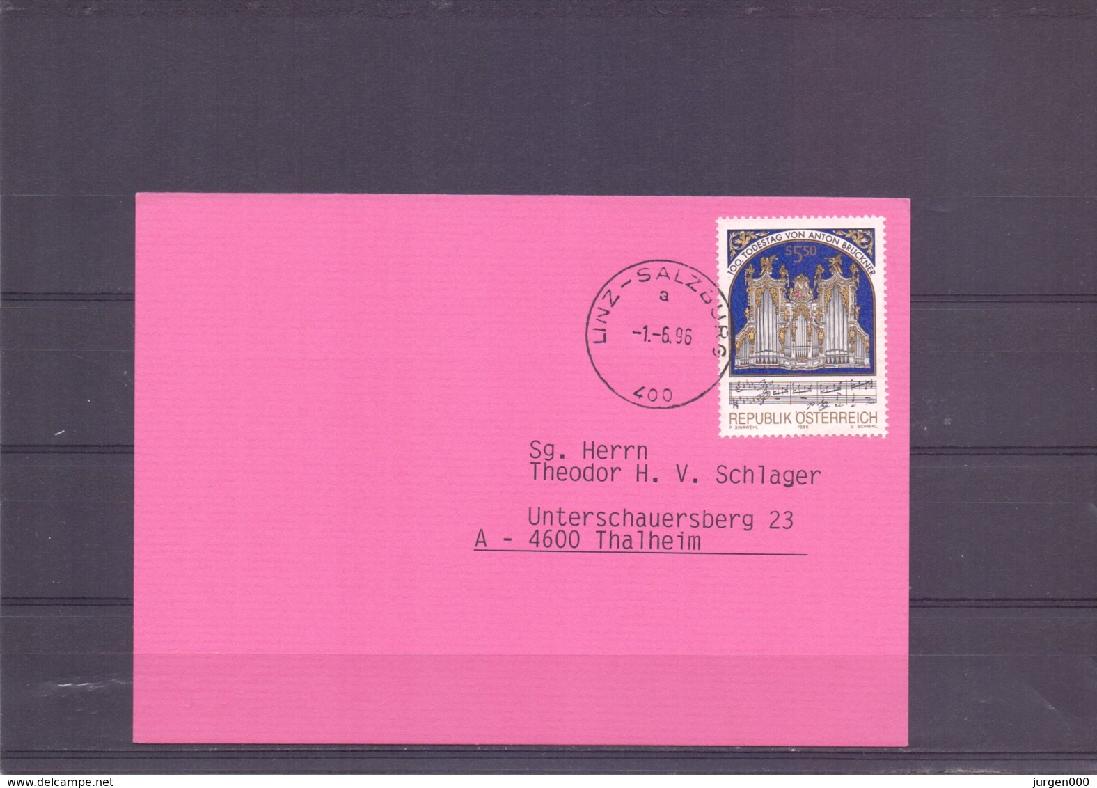 Rep. Österreich - O.T. Stempel Linz - Salzburg 400 - 1/6/96     (RM15456) - Trains