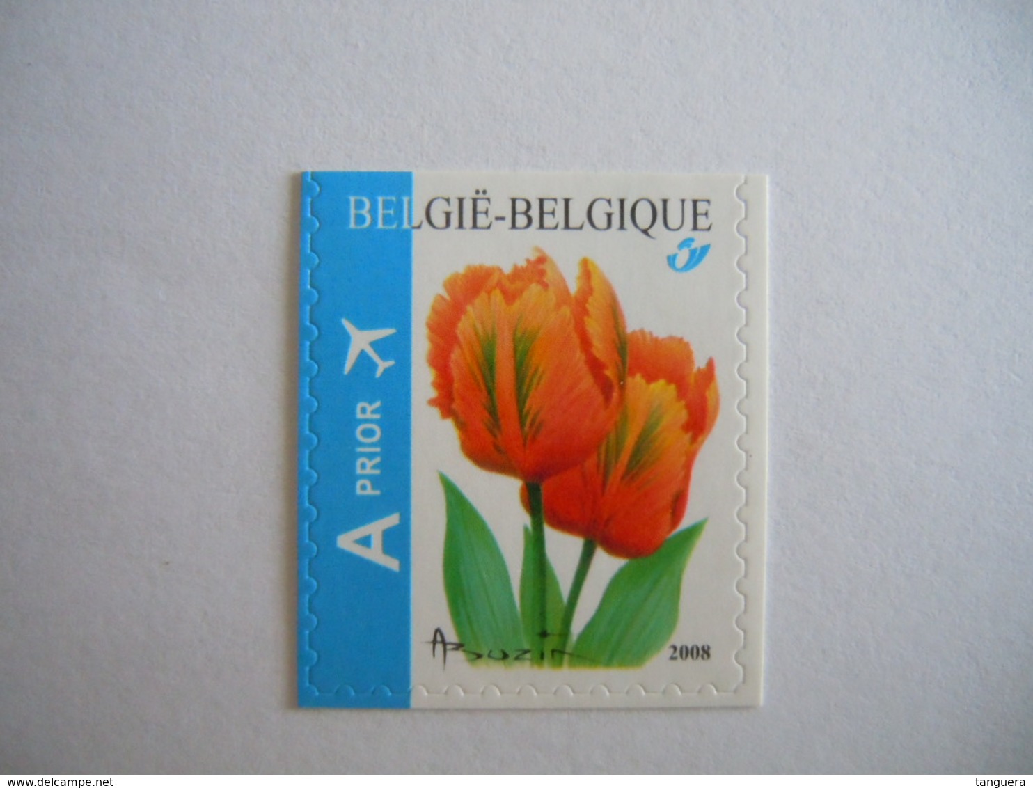 België Belgique 2008 Bloemen Fleurs Tulp Orange Tulipe Zegel Uit Boekje Timbre De Carnet B92 Cob 3786 MNH ** - Ongebruikt