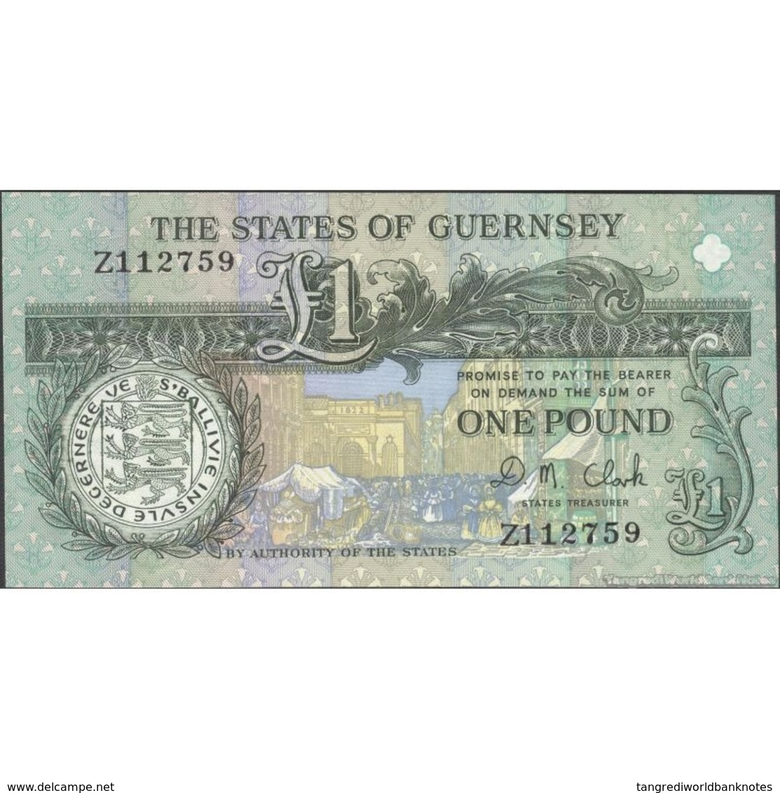 TWN - GUERNSEY 52c - 1 Pound 2002-2009 Replacement Z - Signature: Clark UNC - Guernsey