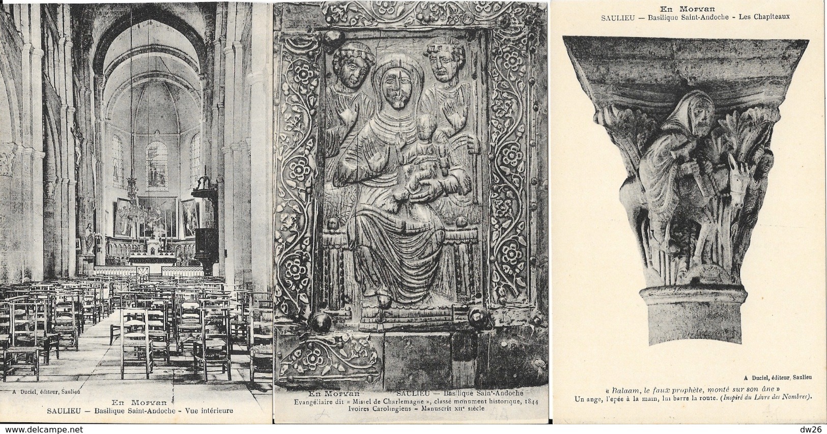 Saulieu En Morvan (Côte D'Or, 21) Basilique Saint Antoine - Lot N°  96 De 22 Cartes, Vues Diverses, Intérieur, Extérieur - 5 - 99 Postkaarten