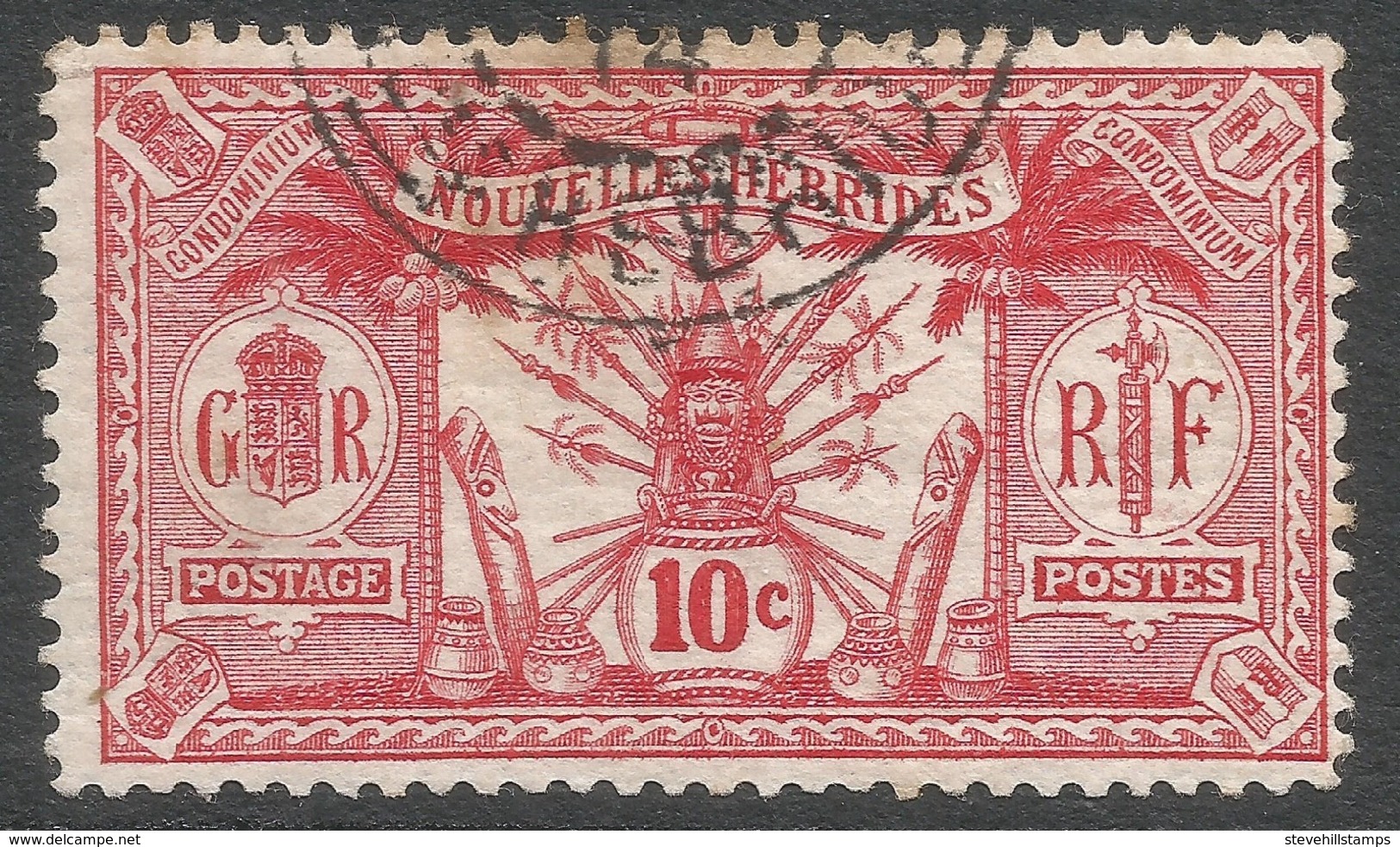 New Hebrides. 1913 Definitives. 10c Used. No Watermark. SG F23 - Oblitérés