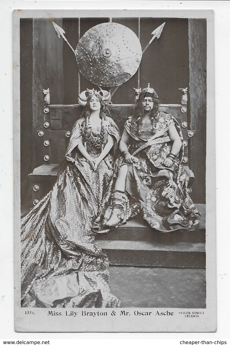 Miss Lily Brayton &  Mr. Oscar Asche - Shenley Real Photo 135x - Theatre