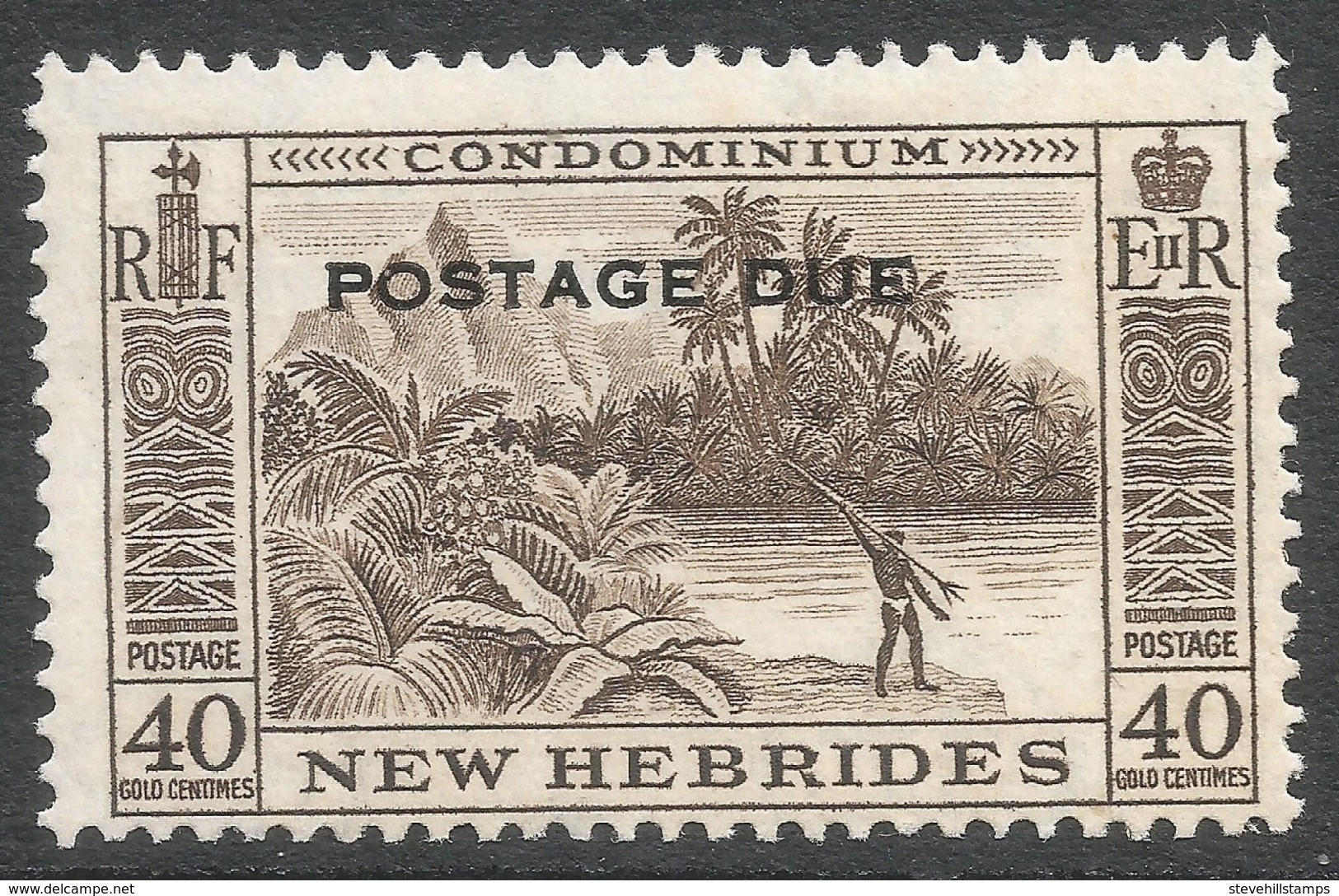 New Hebrides. 1957 Postage Due. 40c MH SG D19 - Postage Due