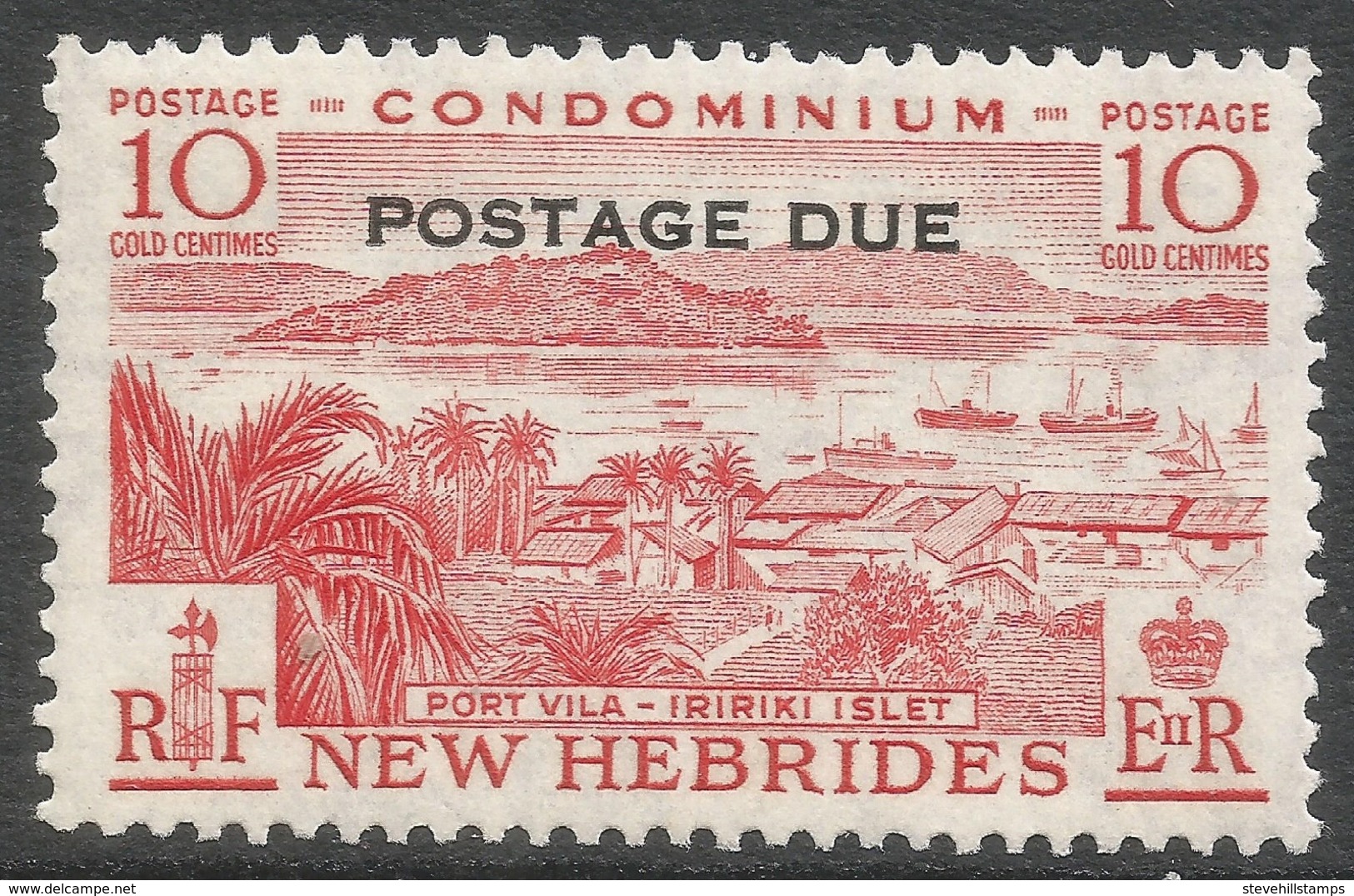 New Hebrides. 1953 Postage Due. 10c MH SG D12 - Timbres-taxe