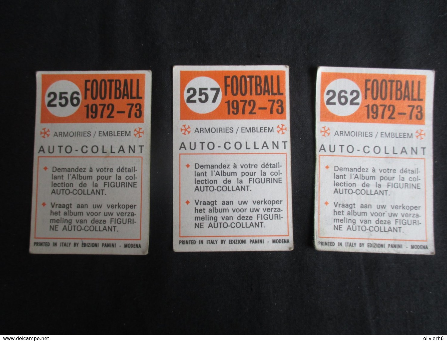 LOT 92 FIGURINES PANINI (M1914) FOOTBALL 72 - 73 (20 vues) Belgique - Anderlecht, Standard, FC Liégeois, Union St Gilles