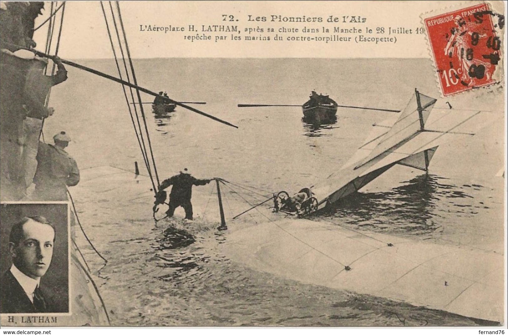 Les Pionniers De L'air - Aéroplane H.LATHAM Chute Dans La Manche - Other & Unclassified