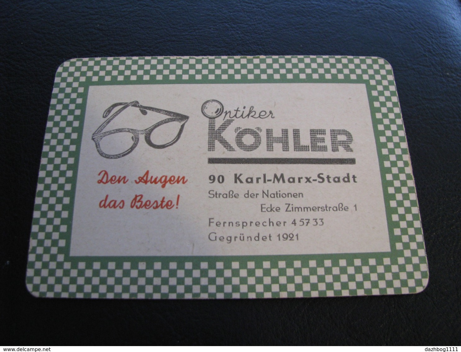 Germany GDR Pocket Calendar Kohler 1968 Rare - Small : 1961-70