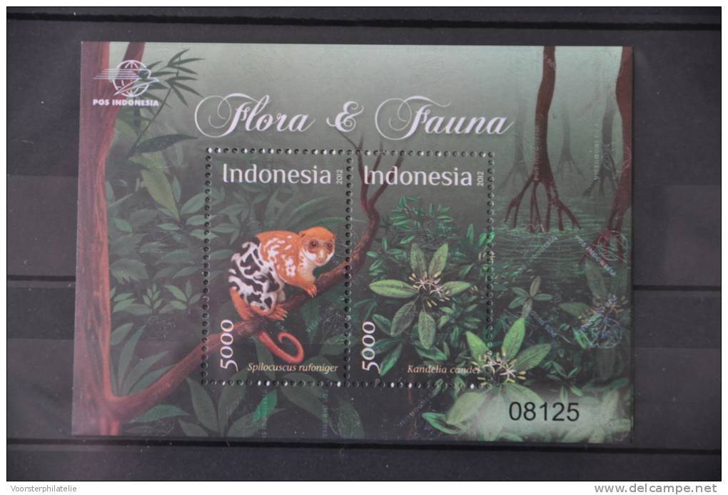 H 271 ++ INDONESIA 2012 SHEET FLORA FAUNA MONKEY MNH ** - Indonésie