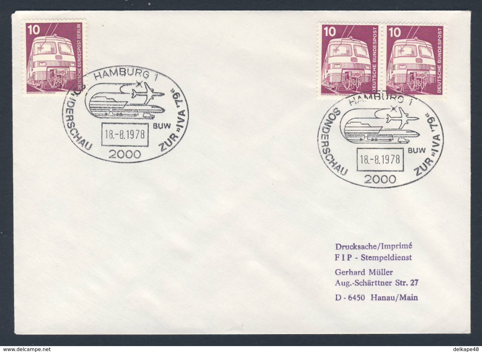 Deutschland Germany 1978 Cover / Brief / Enveloppe - Sonderschau Zur "IVA '79" Hamburg / Special Show - Treni