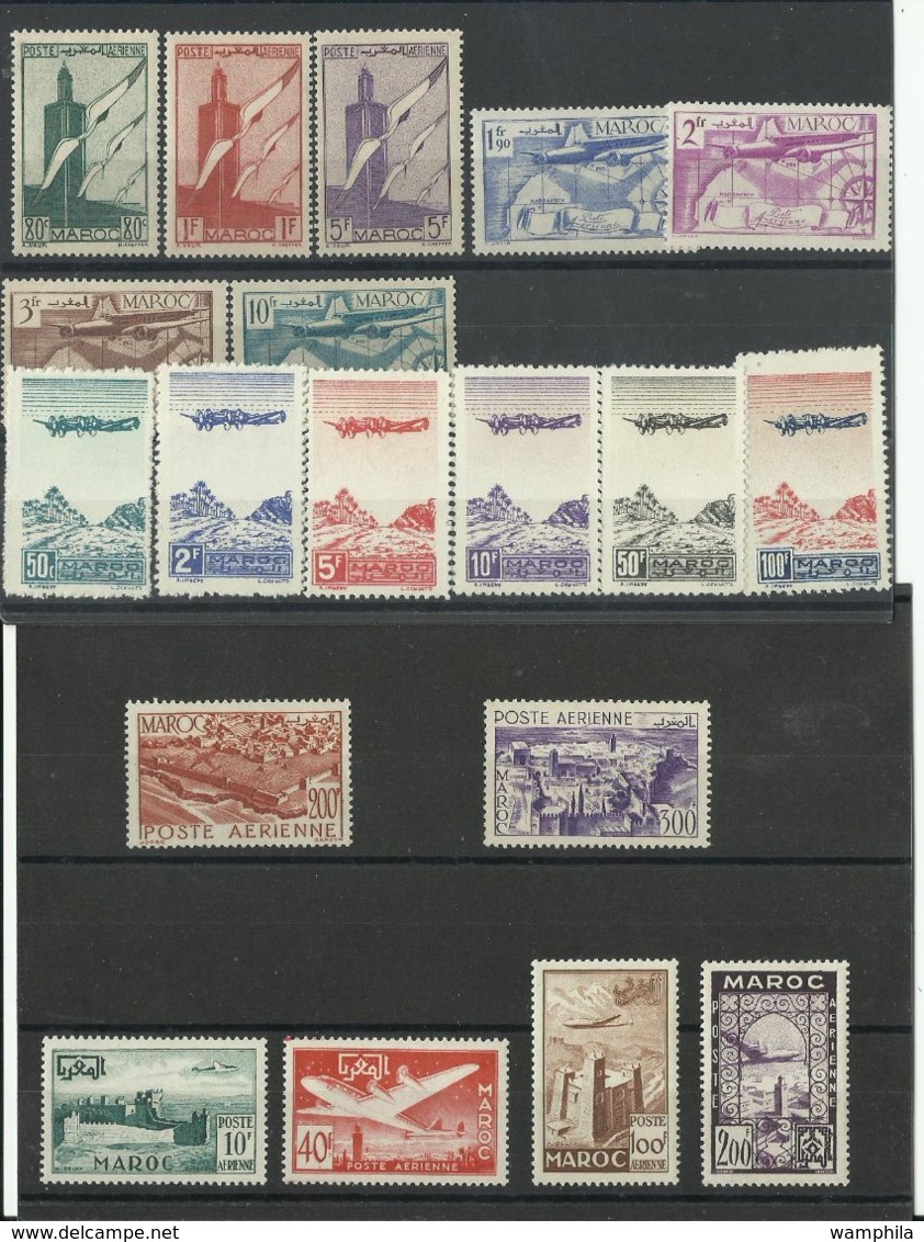 1939/ 52 Maroc PA 43/49*, 50/55*, 64*, 82*, Série 85/88** Cote 55€ 72 - Poste Aérienne