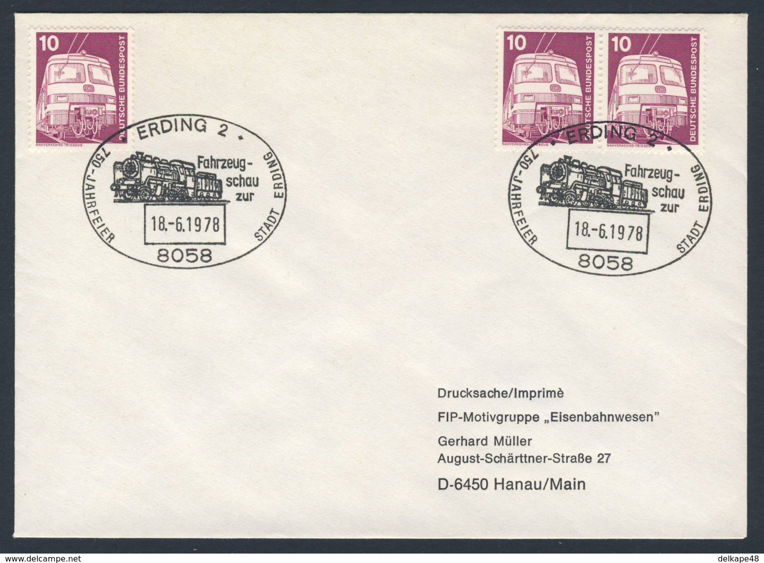 Deutschland Germany 1978 Cover / Brief / Enveloppe - Fahrzeugschau, Zur 750 Jahrfeire Stadt Erding / - Treinen