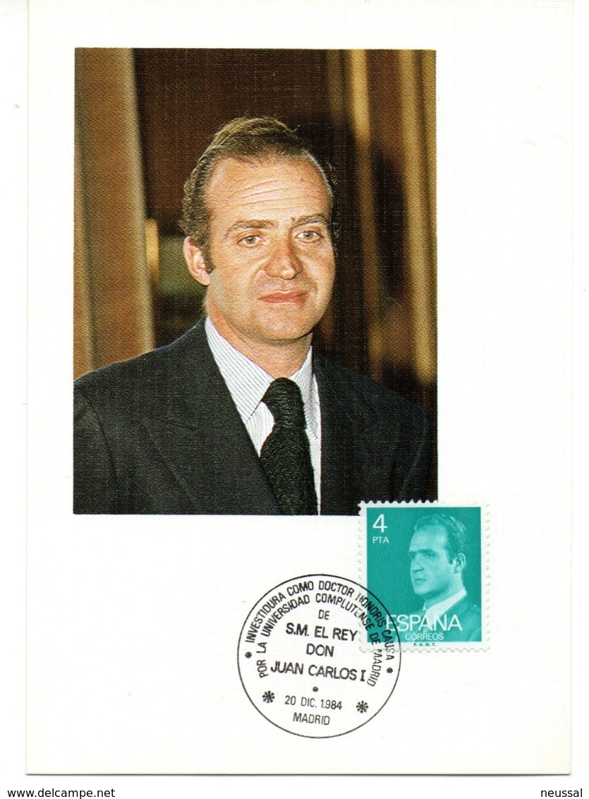 Tarjeta Con Matasellos Commemorativo Investidura Como Doctor Honoris Causa. 1984 - Covers & Documents