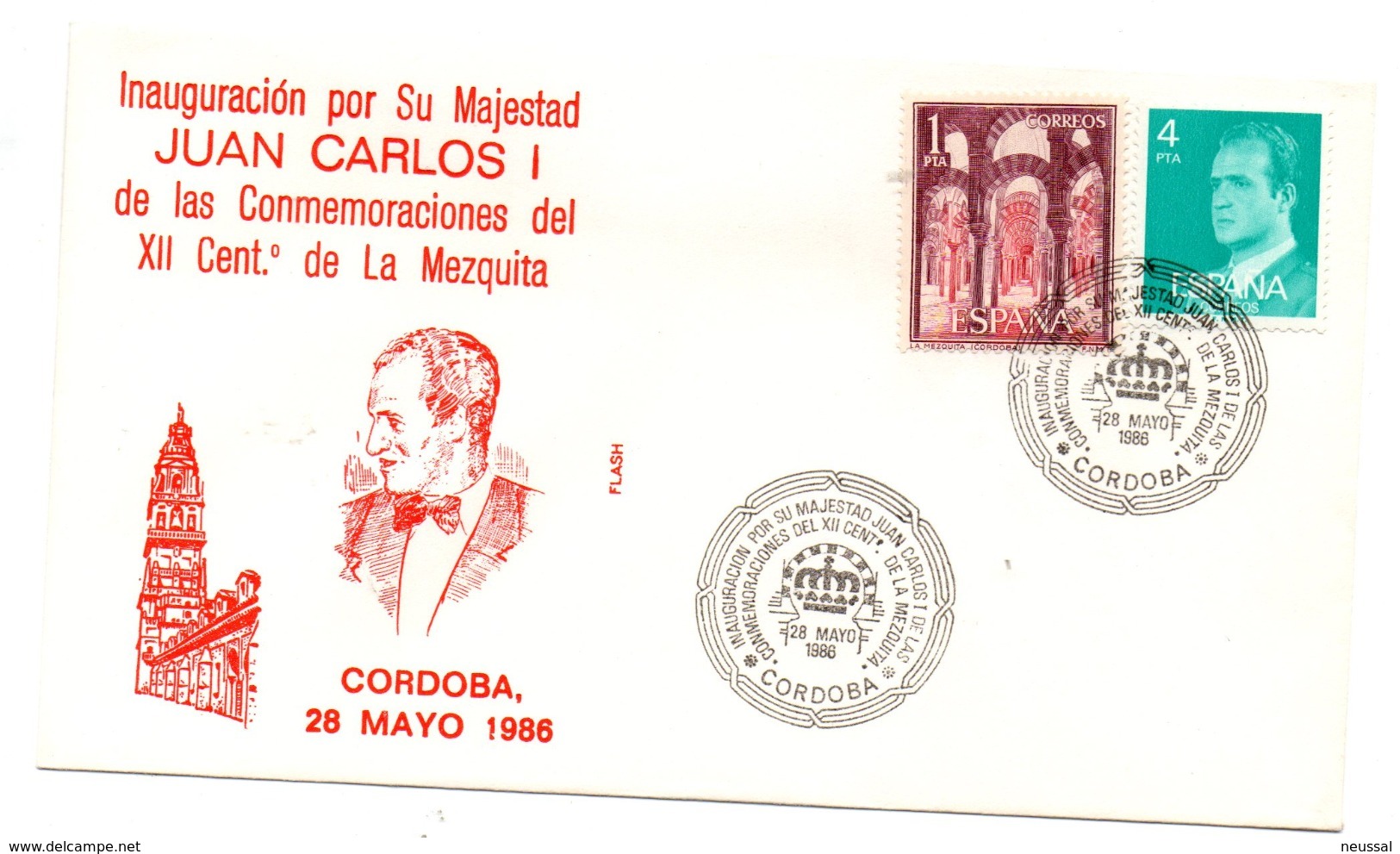 Carta Con Matasellos Commemorativo Inaguracion De La Mezquita De Cordoba. 1986 - Cartas & Documentos