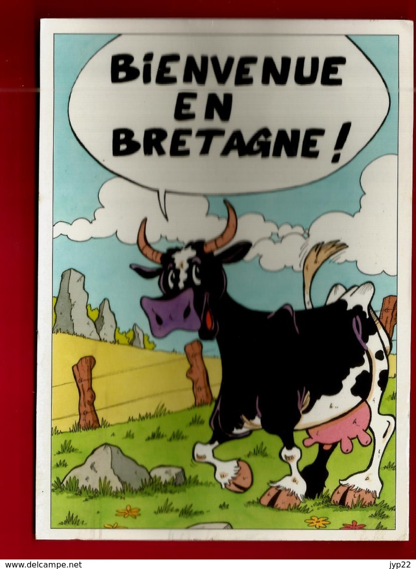 CP Illustrateur Samuel Buquet Bienvenue En Bretagne - Vache Pie Noire Cow Prairie élévage Ferme ... - Ed Jos Le Doaré - Contemporain (à Partir De 1950)