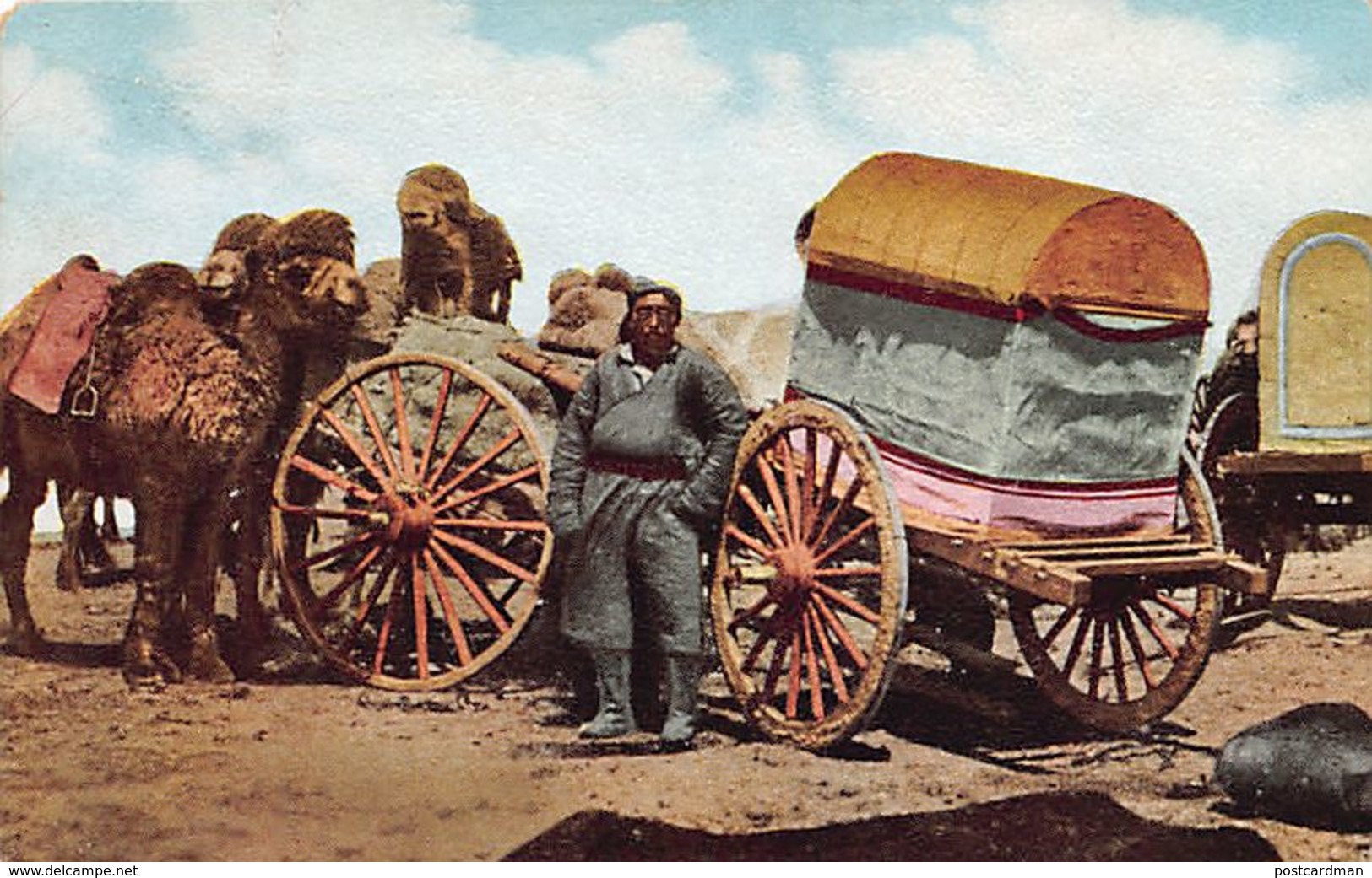 Mongolia - Carts And Camels, Inner Mongolia. - Mongolia