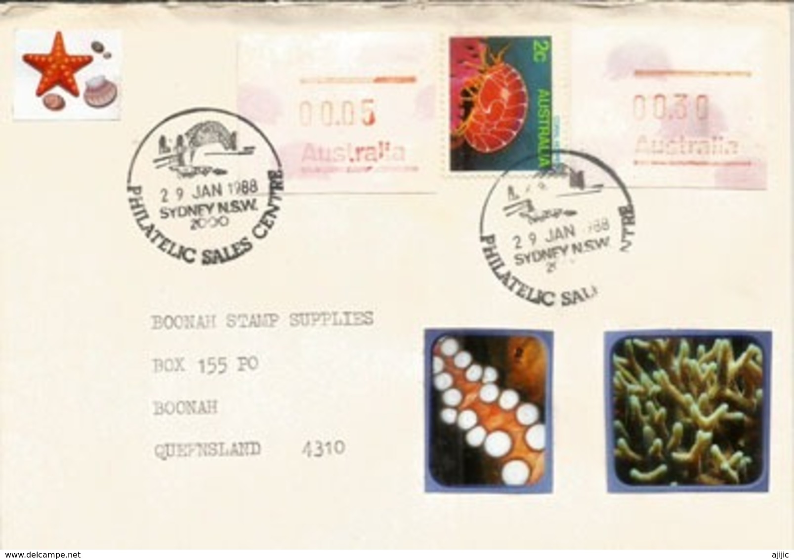 AUSTRALIA. Scavengers Of The Seas, Letter With Frama ATM Stamps From Sydney, Sent To Queensland - Marine Life