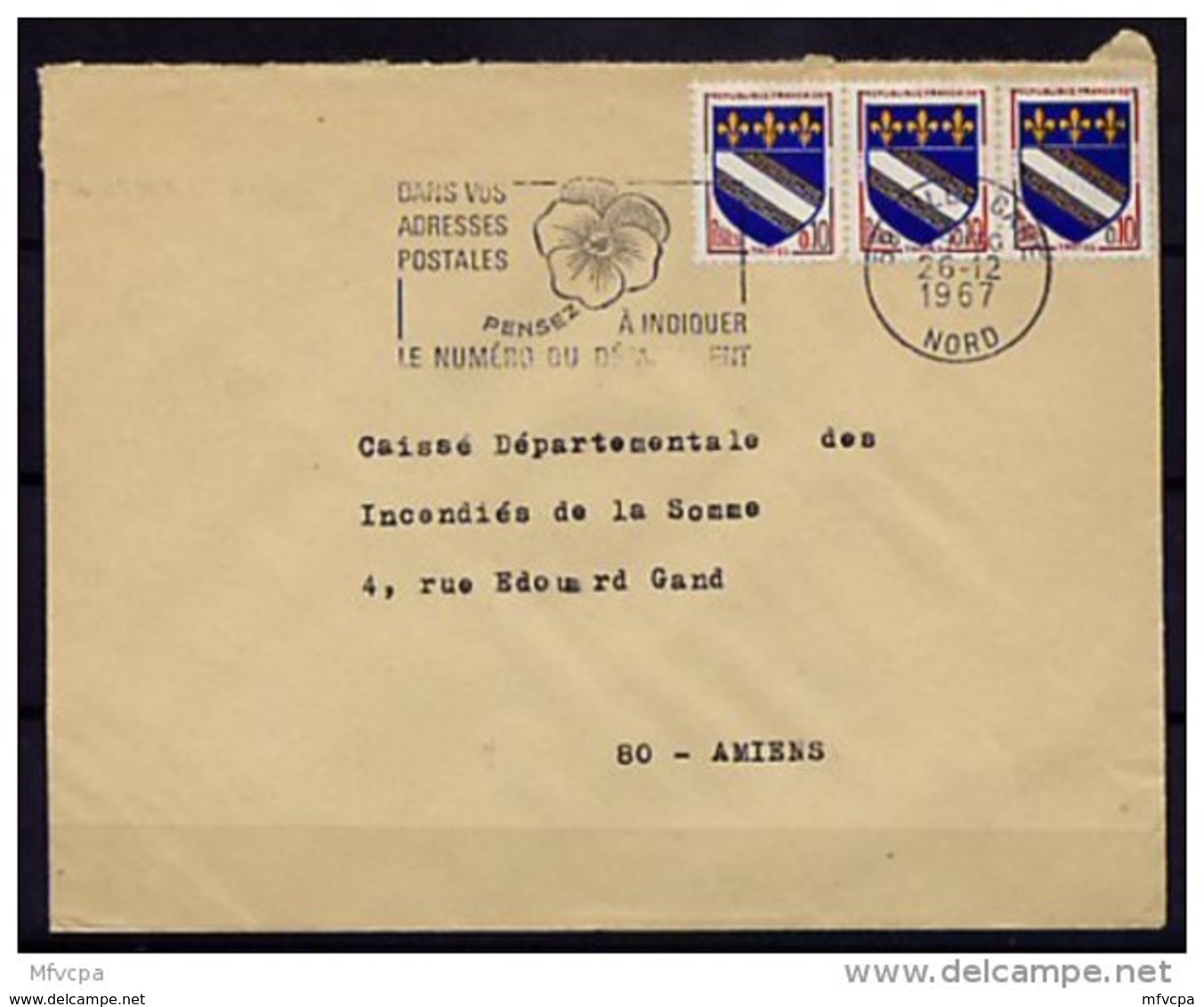 Am4234 Nord Secap Lille Dans Vos Adresses Postales Pensées 2.../Lettre 26/12/67 - Mechanical Postmarks (Advertisement)