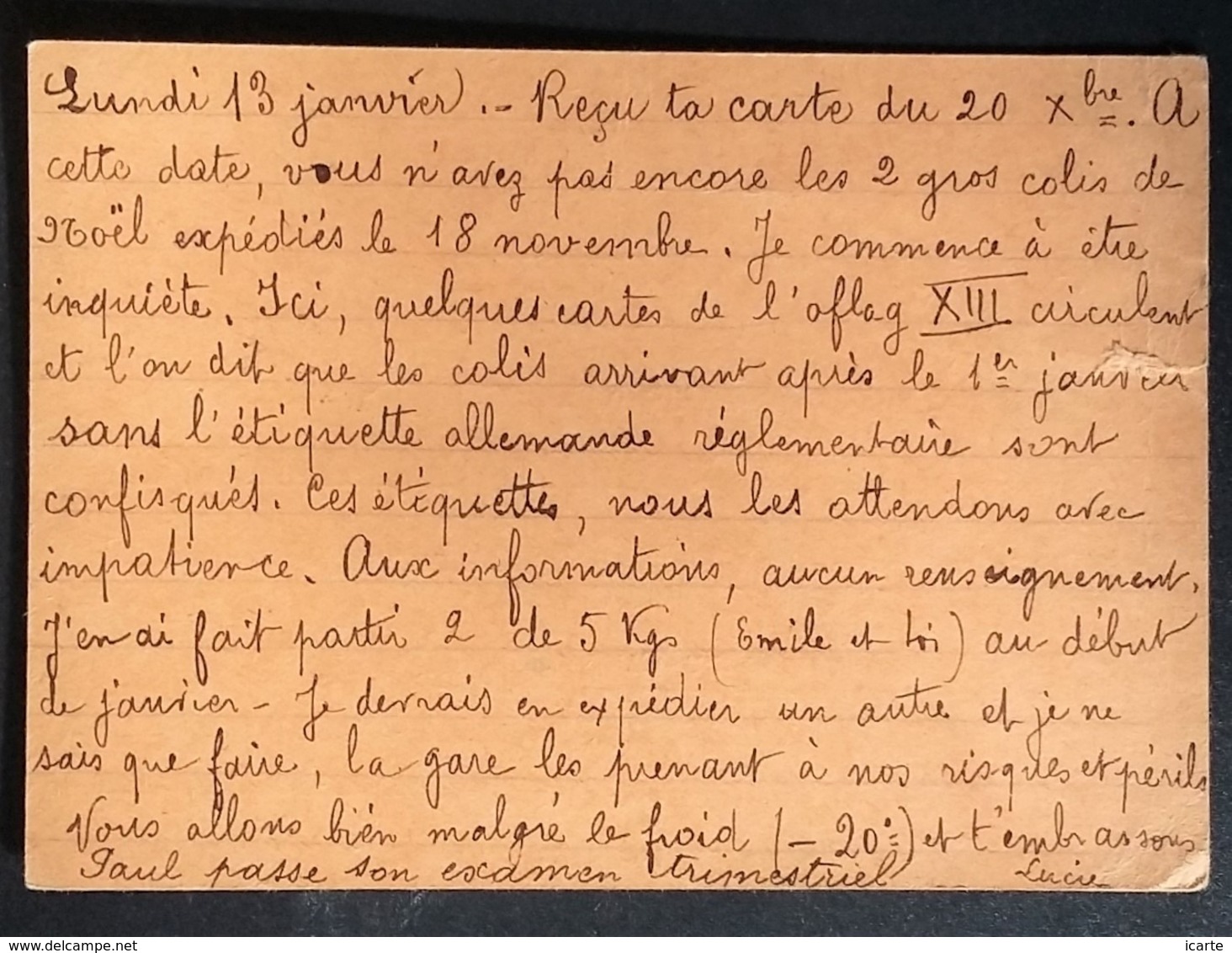 CP De Chamalières Puy-de-Dôme > Prisonnier De Guerre OFLAG XI A Osterode Censure Illustrée ABEILLE Janvier 1941 - Guerre De 1939-45