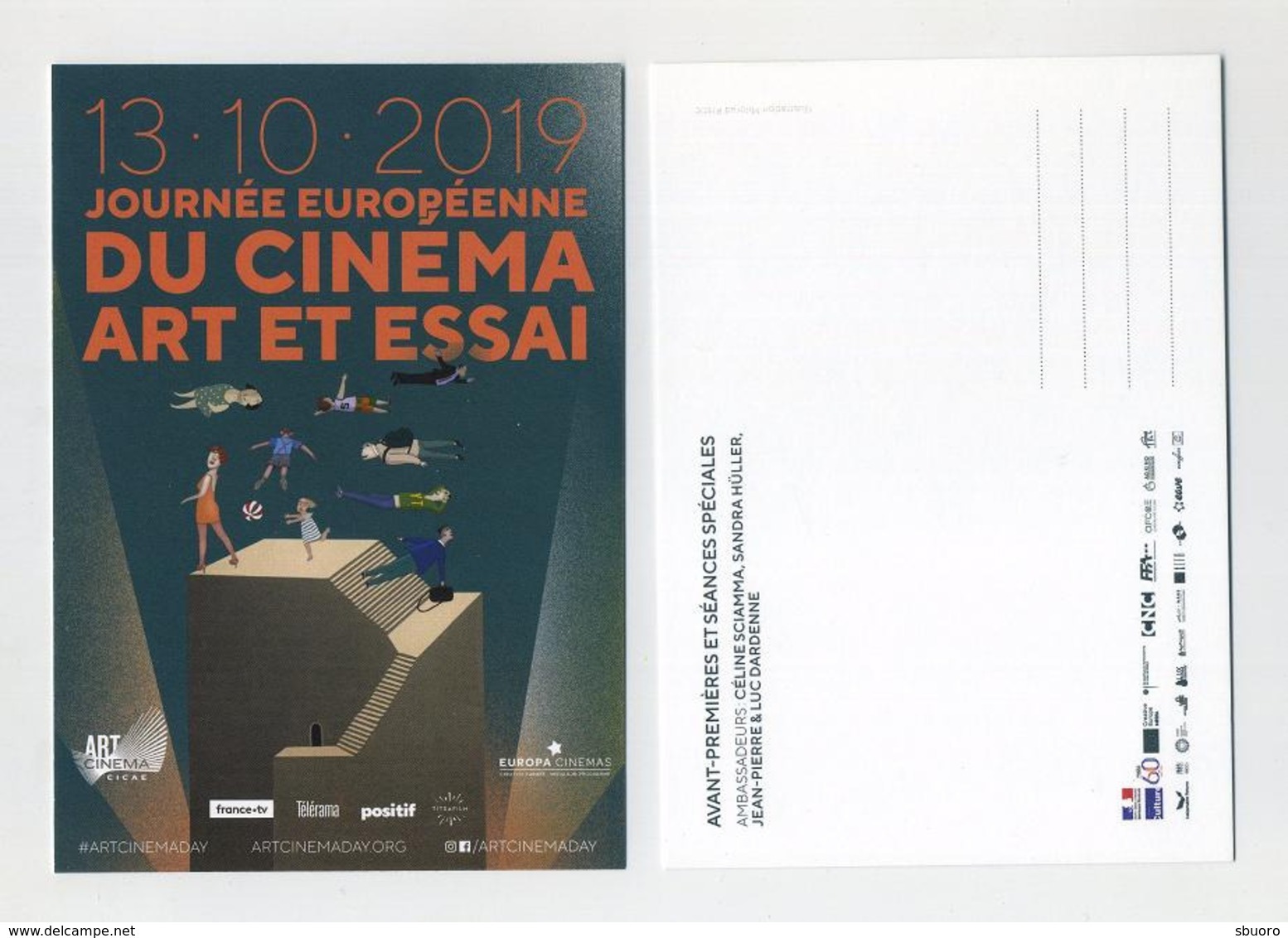 CP Pub Neuve Thème Cinéma - Journée Européenne Du Cinéma Art Et Essai 13 Octobre 2019 - Posters On Cards