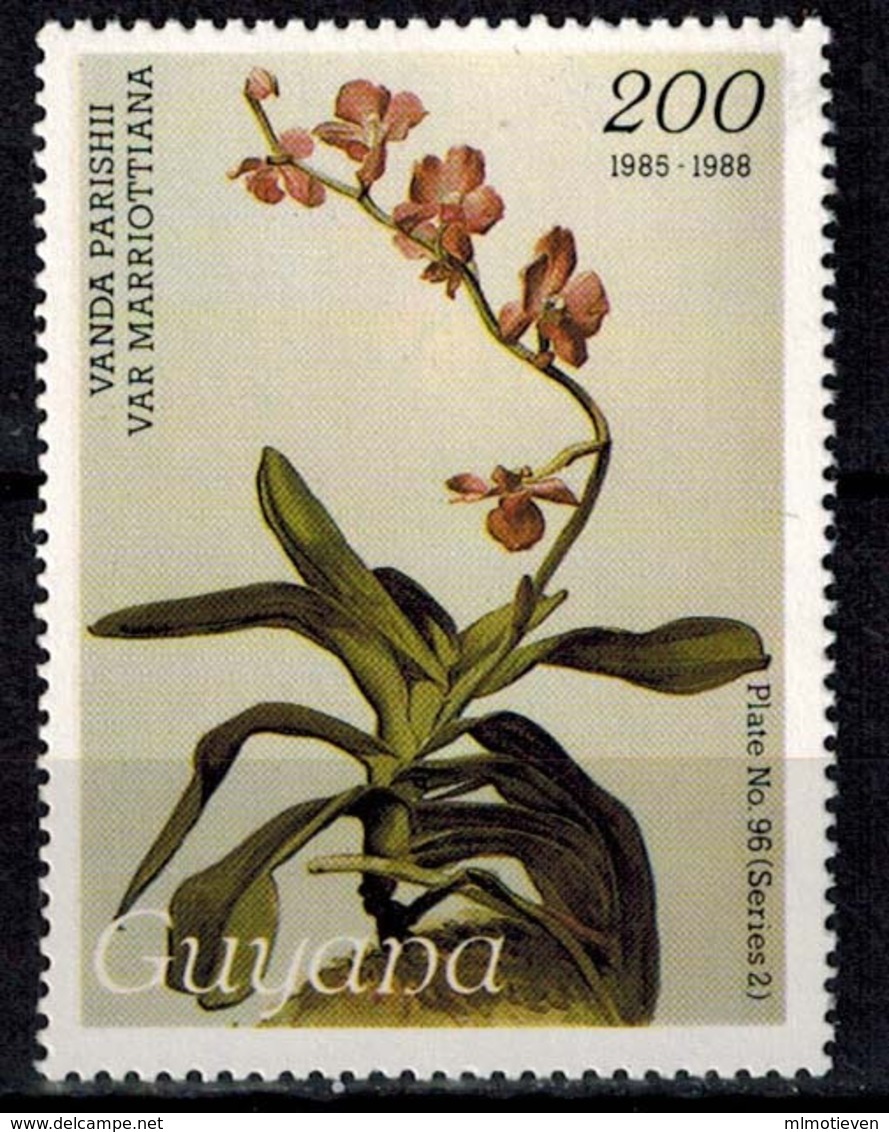 MBP-BK2-182-3 MINT ¤ GUYANA 1w MINT OUT OF SET- MINT - ¤ FLOWERS OF THE WORLD - ORCHIDEE - FLEURS BLÜMEN - Orchideeën