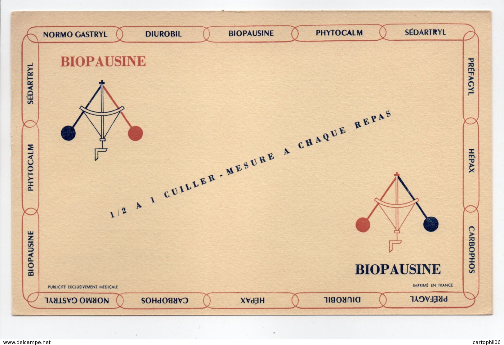 - BUVARD NORMO GASTRYL - BIOPAUSINE - Chaîne Des Vins De France - - Produits Pharmaceutiques