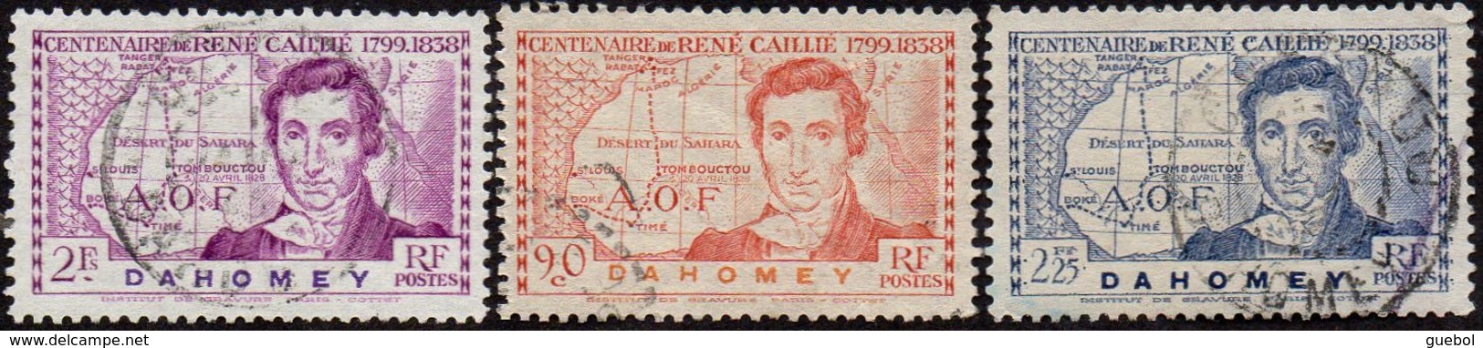 Détail De La Série Centenaire René Caillié Obl. Dahomey N° 110 à 112 - 1939 Centenaire De René Caillé