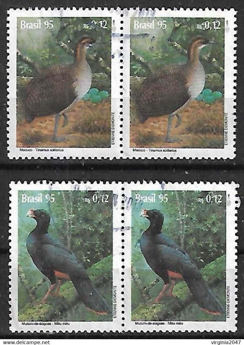 1995 Brasil Fauna Aves Macucu Manon 4v. Parejas - Grey Partridge