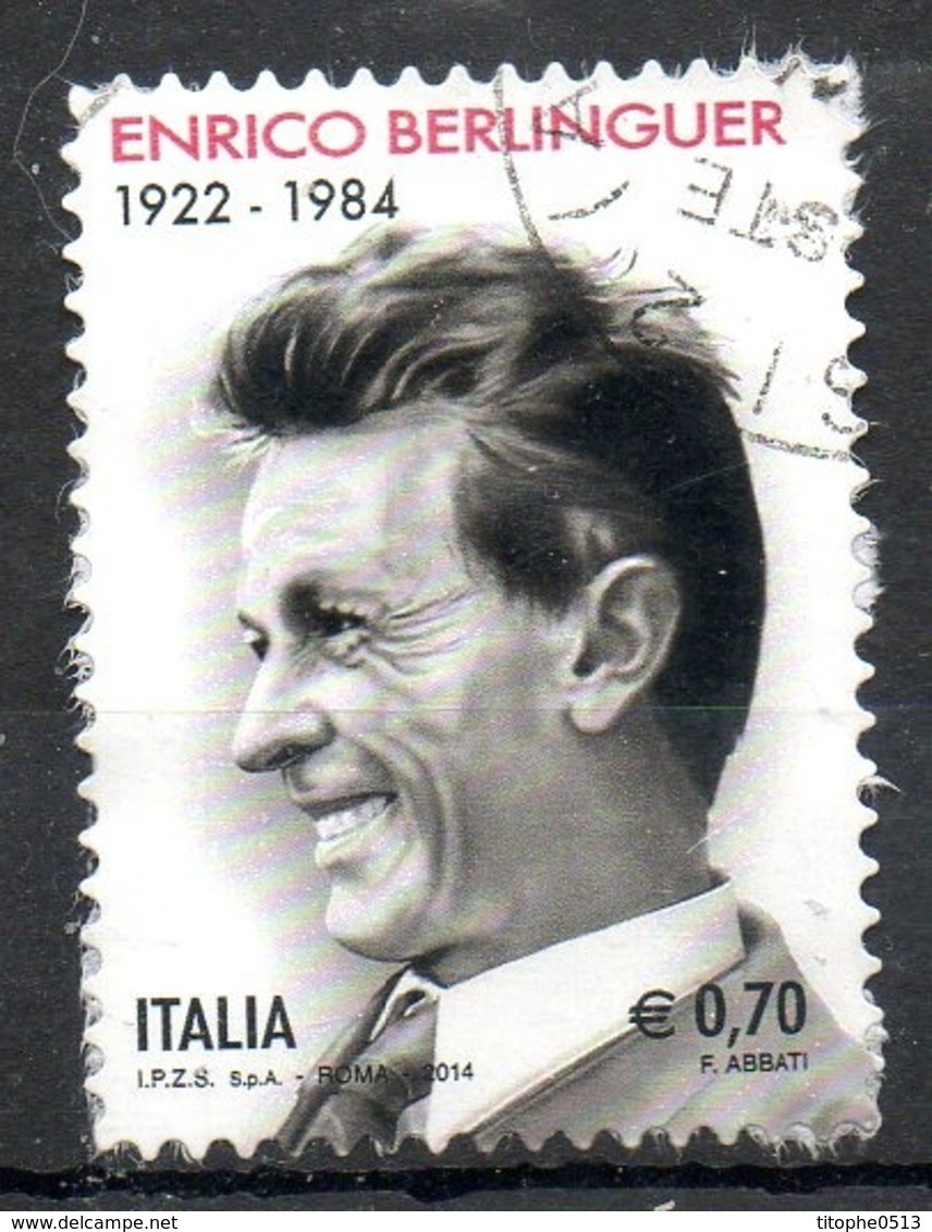 ITALIE. Timbre Oblitéré De 2014. Enrico Berlinguer. - 2011-20: Oblitérés