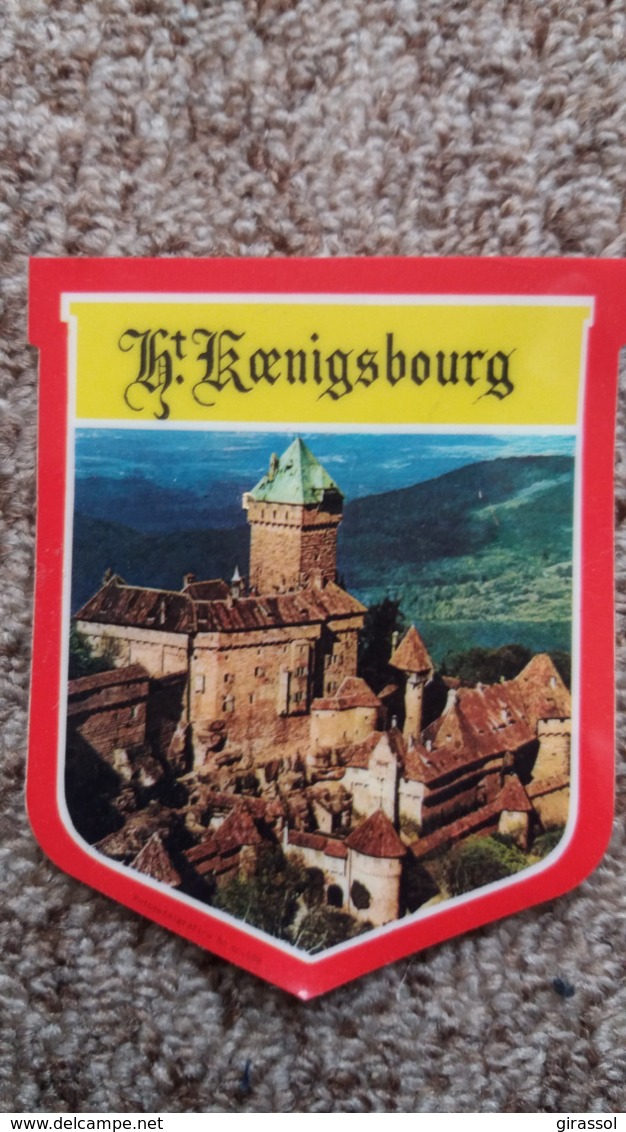 AUTOCOLLANT HAUT KOENIGBOURG CHATEAU FORMAT 7 PAR 8.5 CM FORME ECUSSON - Autres & Non Classés