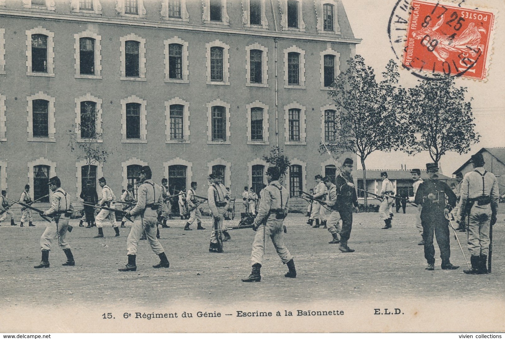 Angers (49 - Maine Et Loire) 6eme Régiment Du Génie - école Du Génie - Escrime Et Baïonnette Circulée 1909 - Angers