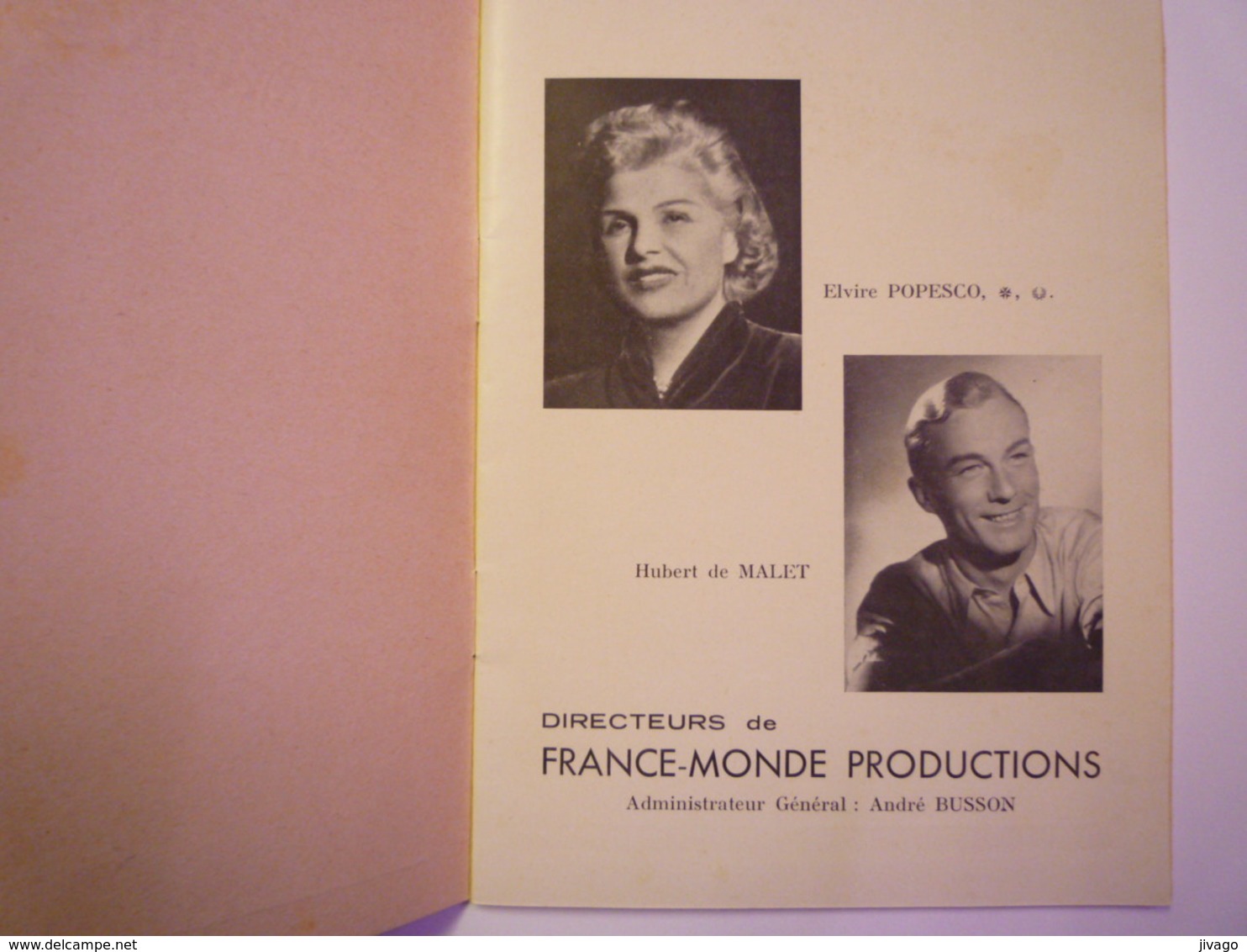 2019 - 2673  Programme De Théâtre (Tournées France-Monde Elvire Popesco)  La Maison De La Nuit  1954     XXX - Programmes