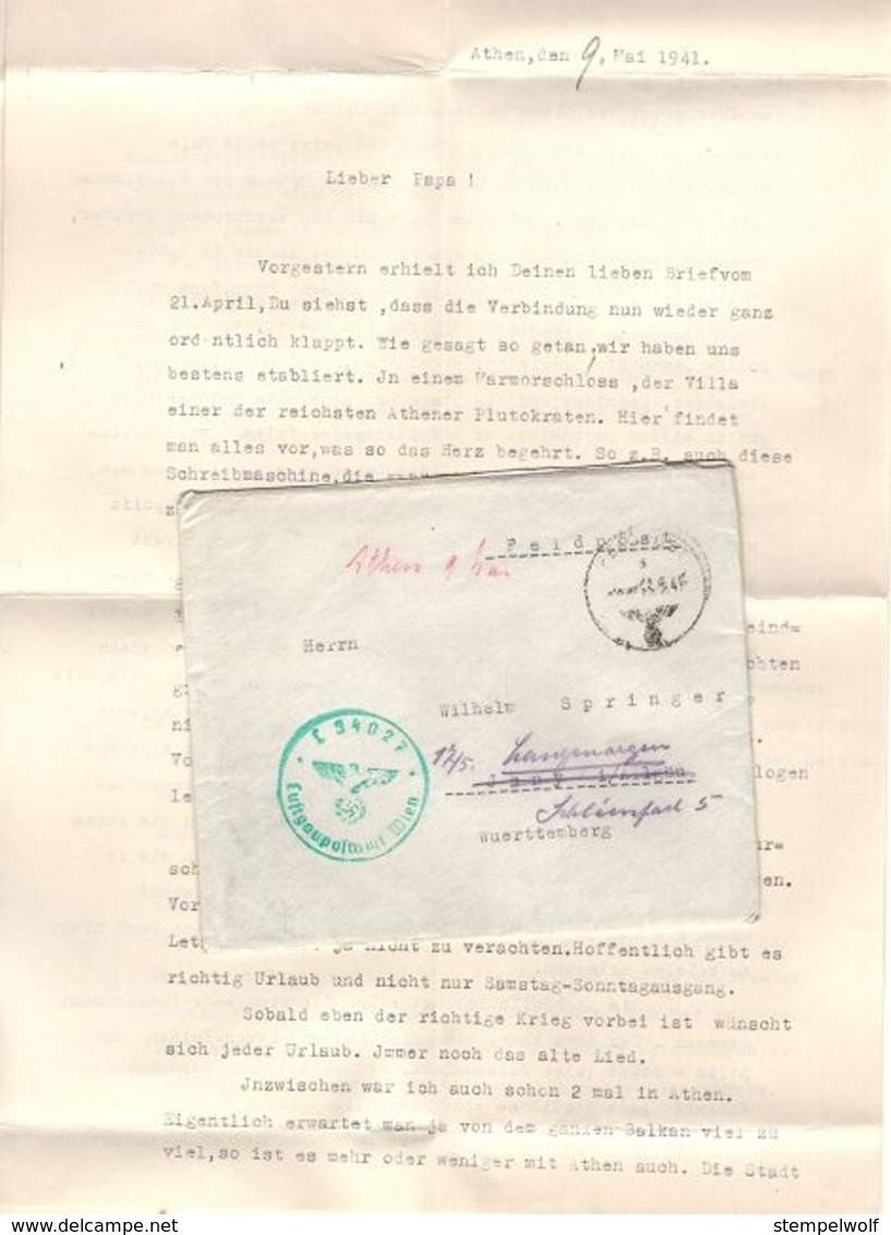 Feldpost, Mit Inhalt, Tarnstempel, L 34027 Luftgaupostamt Wien, Nach Isny, Weiter Langenargen 1941 (79952) - Lettres & Documents