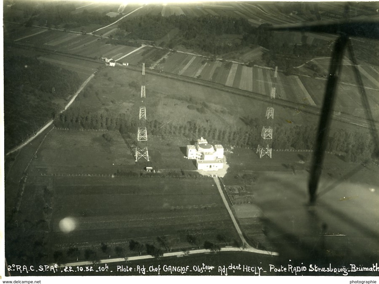 France Armée Panorama Poste Radio Strasbourg Brumath Ancienne Photo Aérienne 1932 - Places