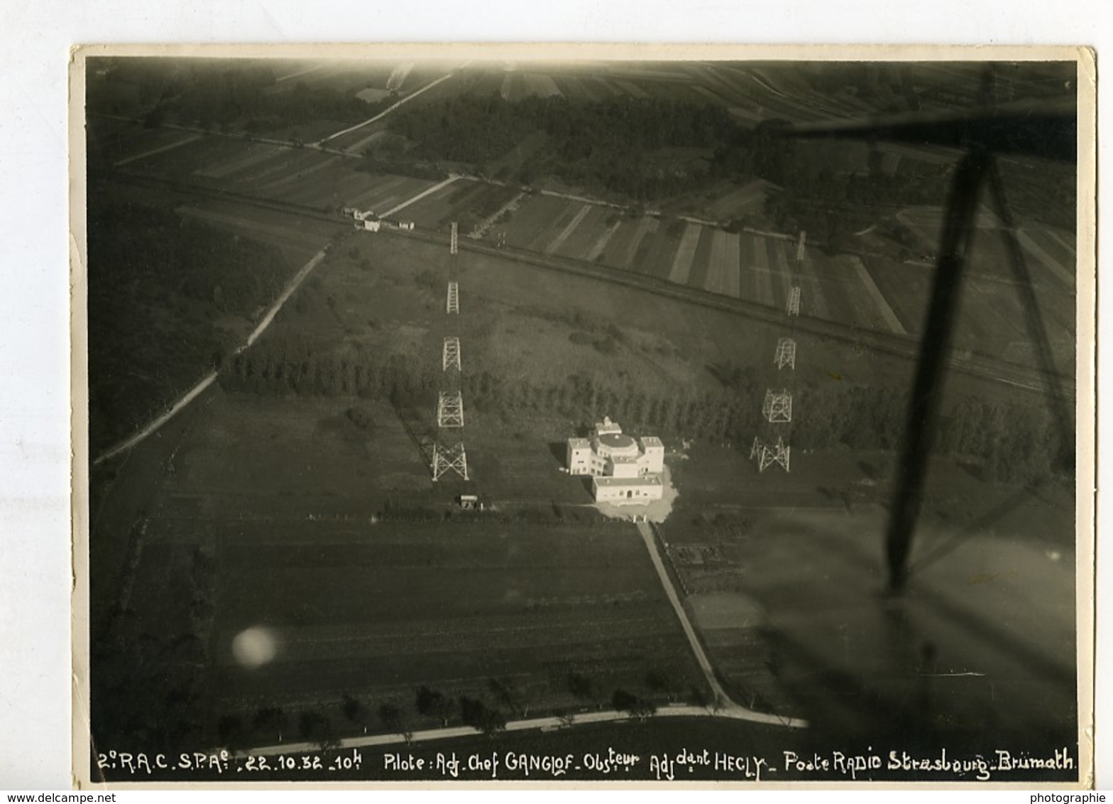 France Armée Panorama Poste Radio Strasbourg Brumath Ancienne Photo Aérienne 1932 - Places