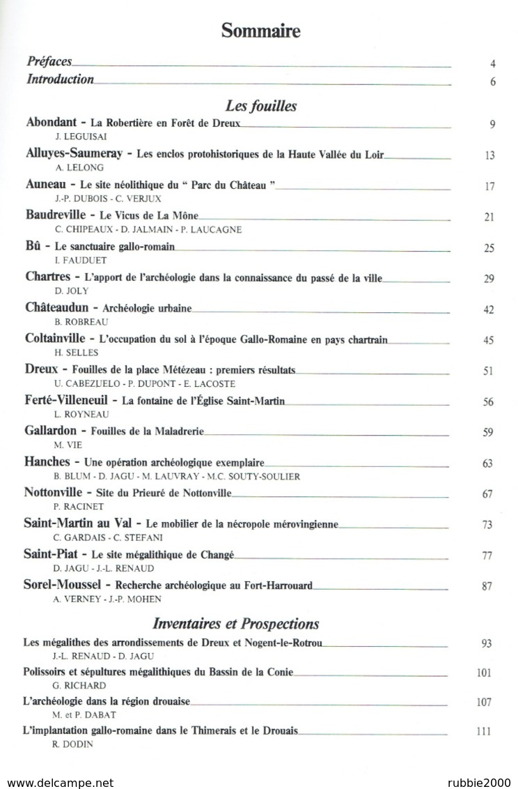 15 ANNEES DE RECHERCHES ARCHEOLOGIQUES EN EURE ET LOIR 1991 CHARTRES CHATEAUDUN COLTAINVILLE HANCHES NOTTONVILLE BU..... - Centre - Val De Loire