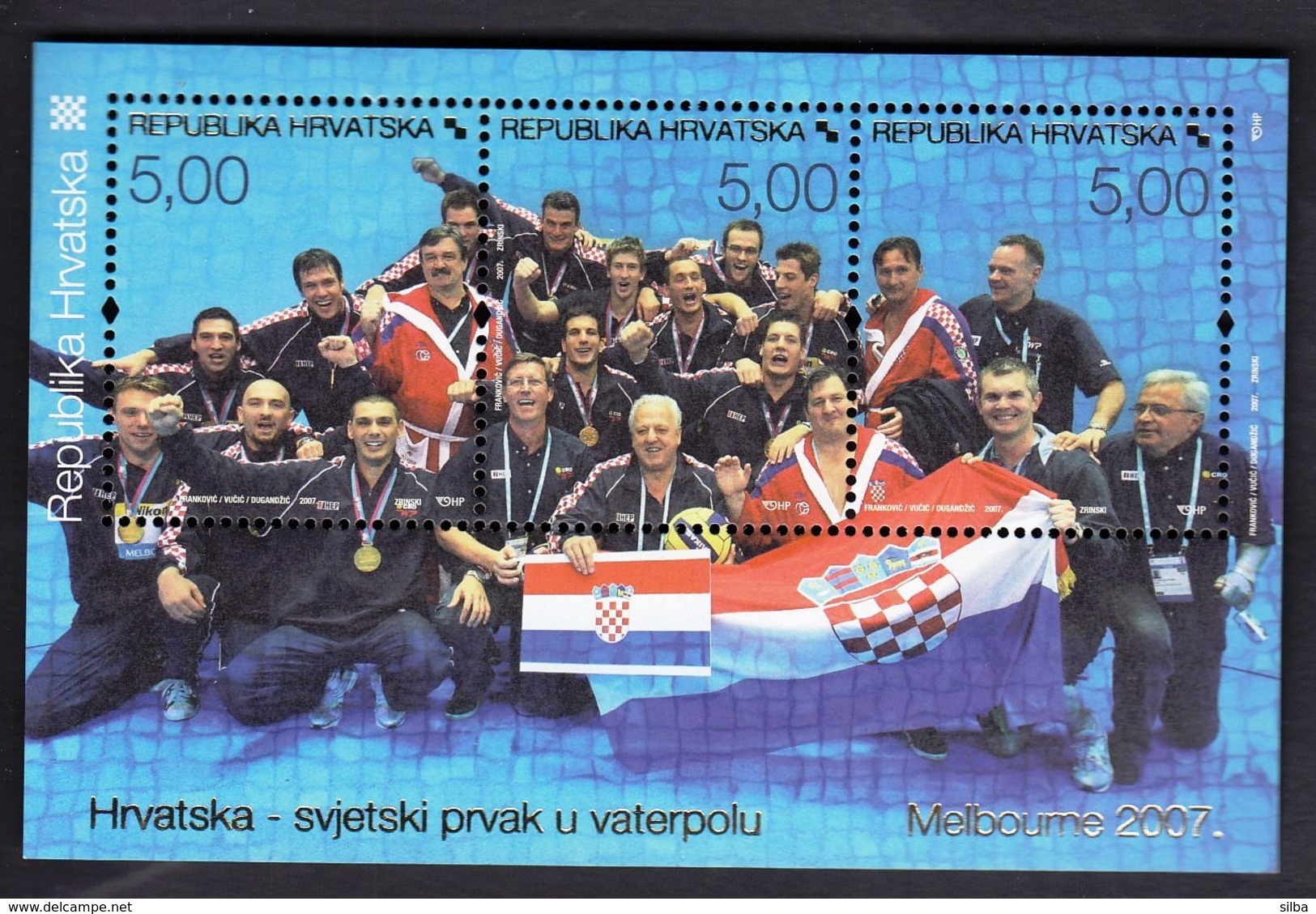 Croatia 2007 / Croatia Water Polo Waterpolo World Champion / Melbourne / MINT Block - Water Polo