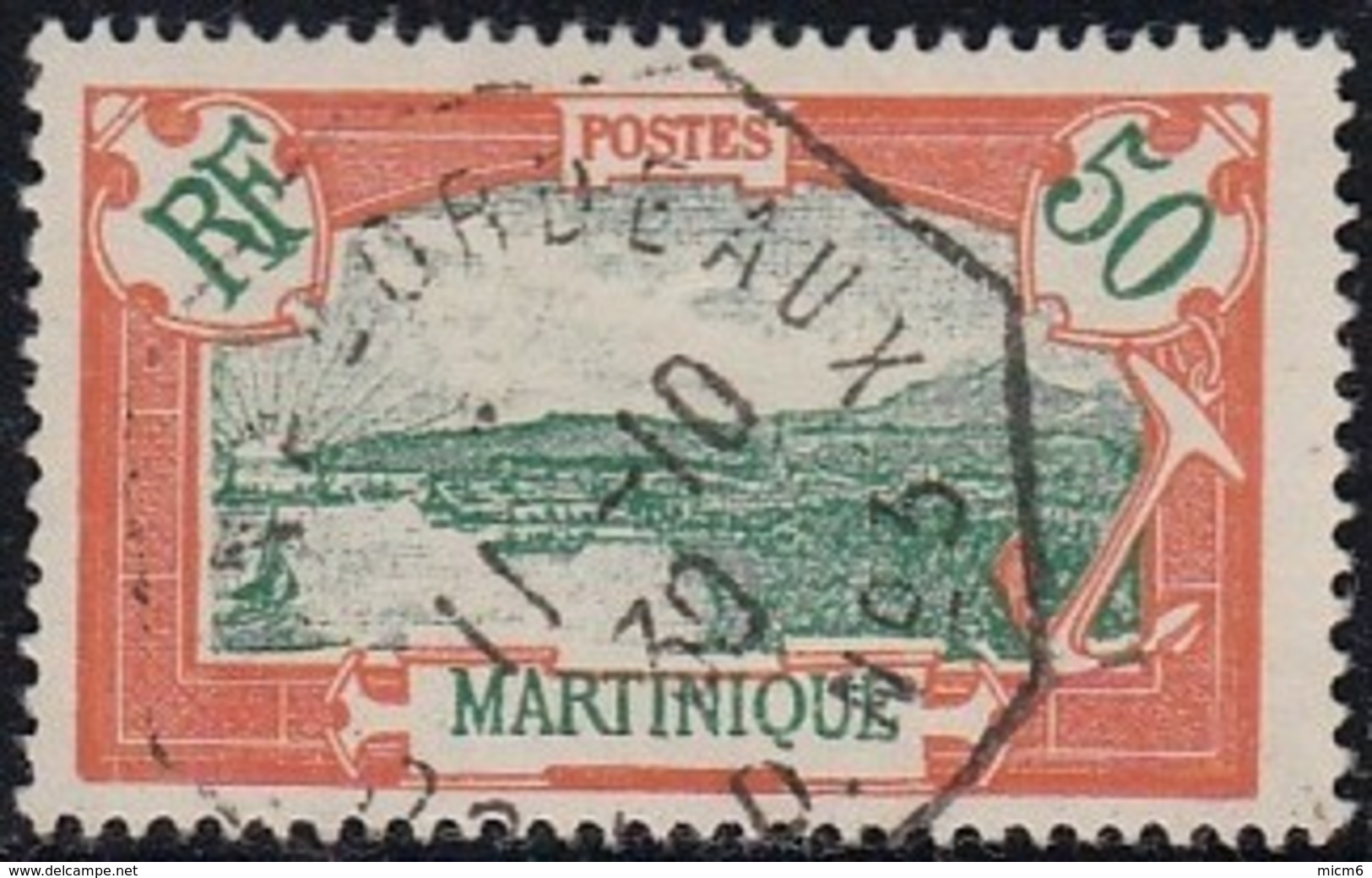 Martinique 1908-1930 - Oblitération Maritime De Colon à Bordeaux LD N°3 Sur N° 101 (YT) N° 115 (AM). - Usados