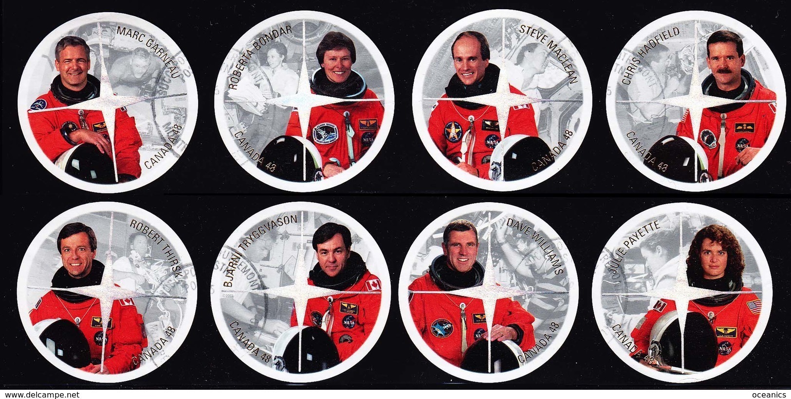 Canada (Scott No.1999a-h - Astronautes Canadiens / Canadian Astronauts) (o) Série / Set - Oblitérés