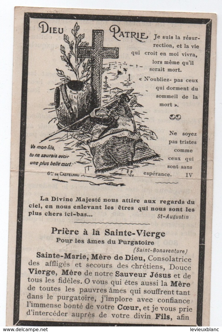 Image Religieuse/ Dieu Patrie/ Priére à La Sainte Vierge / 300 Jours D'indulgence /Vers 1910-1920   IMP45 - Religion & Esotérisme