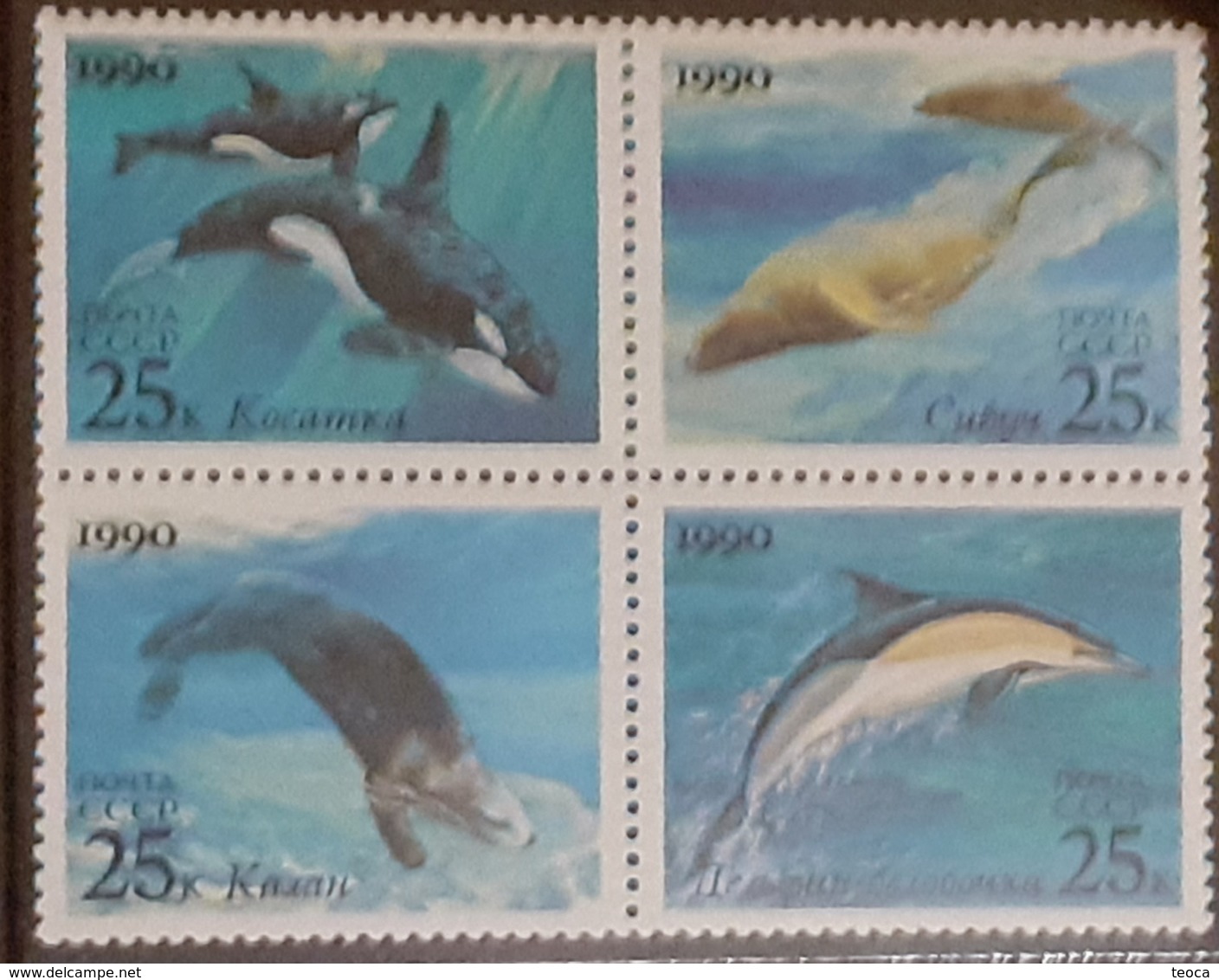 Marine Life Russia 1990 FISH DEPHINE  SET 4v Mnh - Mundo Aquatico