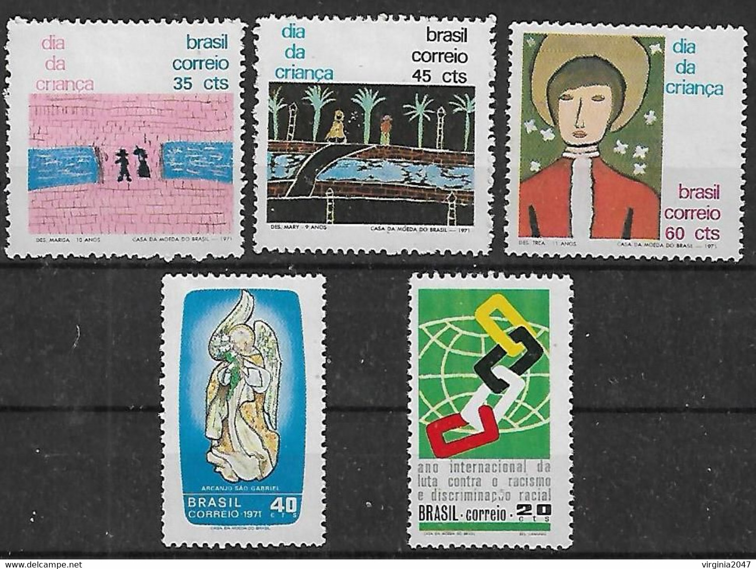 1971-2 Brasil Infancia Cuentos Infantiles-san Gabriel-lucha Contra La Descriminacion Racial 5v. - Unused Stamps