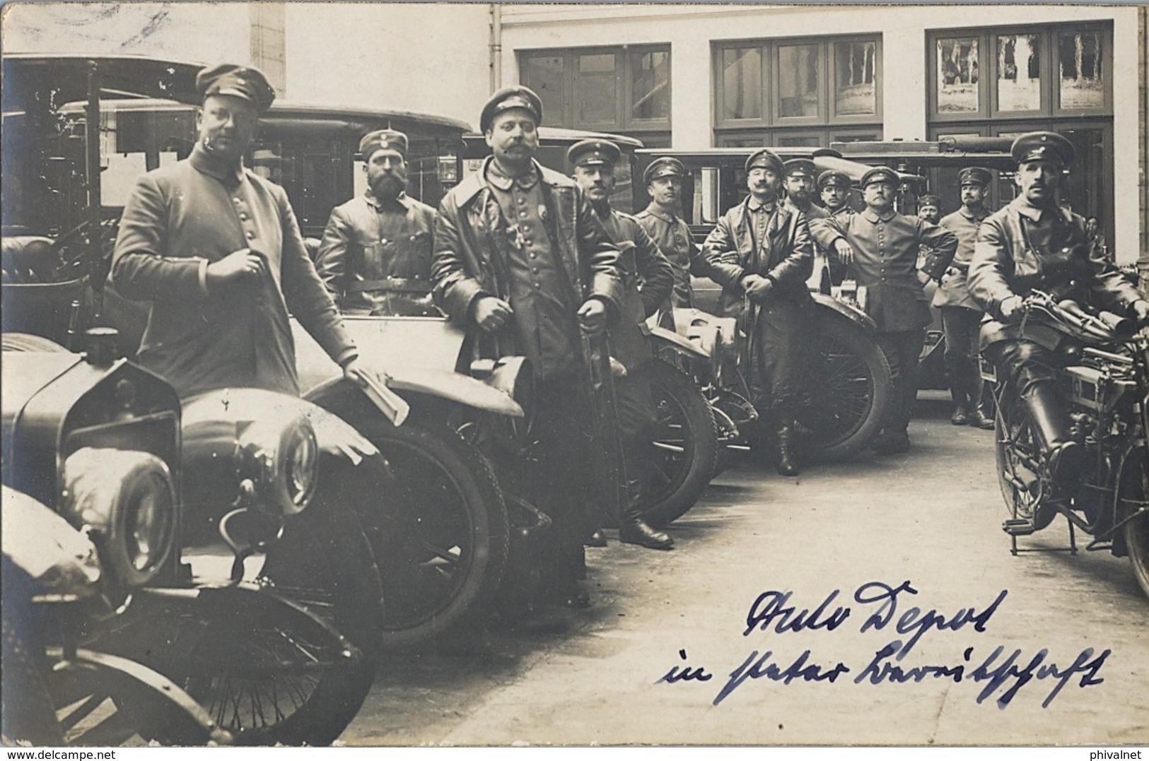 TARJETA POSTAL CIRCULADA , FELDPOST - CHARLEROI , AUTODEPOT , POLICIA , POLICE , POLITIE , RARA E INTERESANTE , MOTOR - Polizei - Gendarmerie