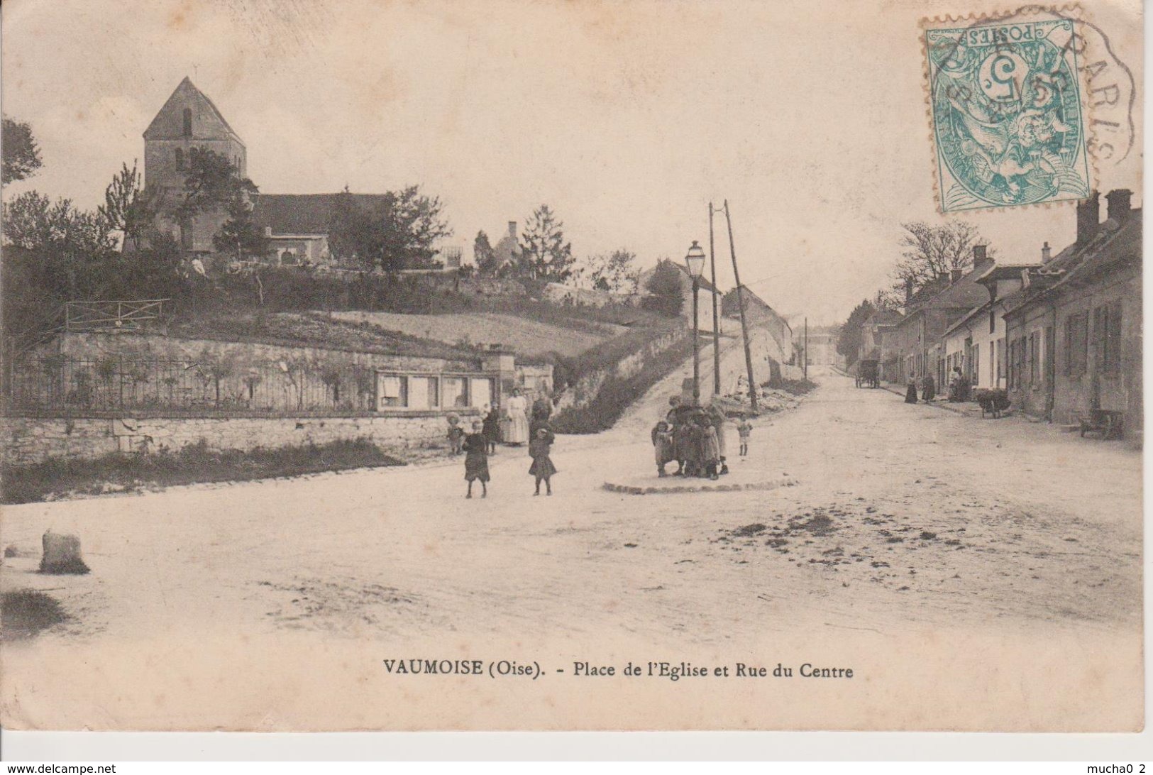 60 - VAUMOISE - PLACE DE L'EGLISE ET RUE DU CENTRE - Vaumoise