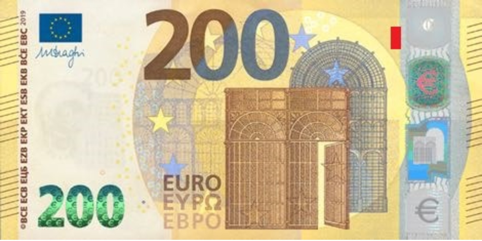 EURO ITALY 200 S006 SD*04 UNC DRAGHI - 200 Euro