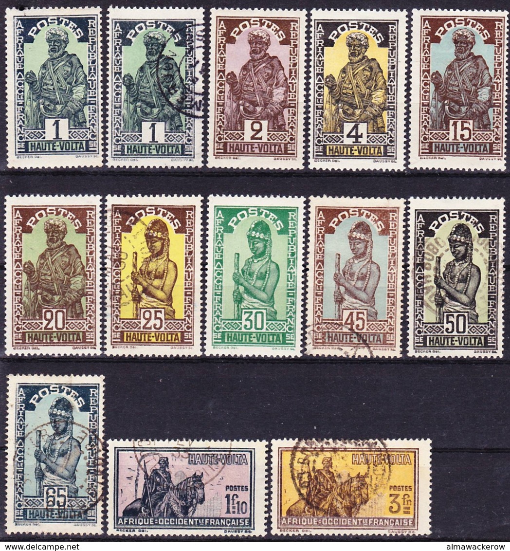 Haute-Volta 1928 Lot De La Série Courante Neuf Avec Charnière Et Oblitéré O - Used Stamps