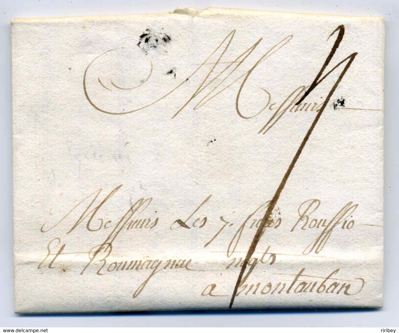 Lettre De Limoges ( L Couronné)  Pour Montauban / Dept 32 Gironde / 1752 - 1701-1800: Précurseurs XVIII