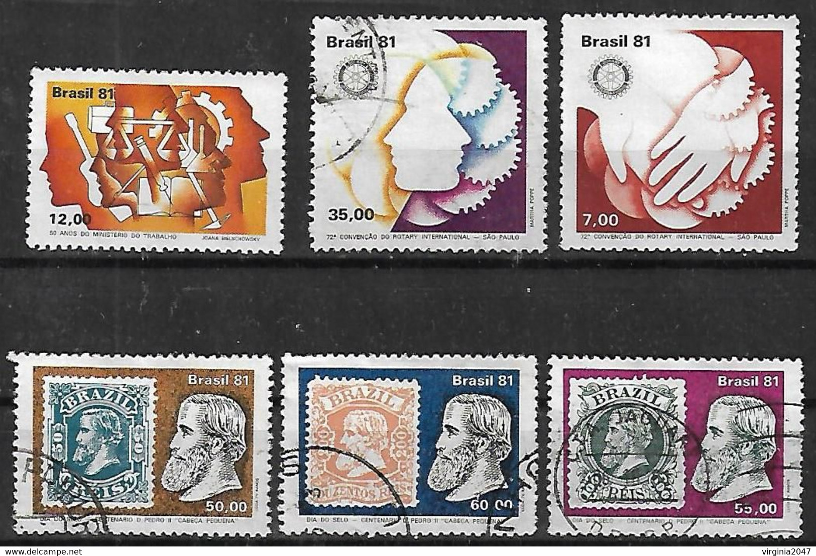 1981 Brasil Ministerio De Trabajo-rotary-dia Del Sello 6v. - Used Stamps