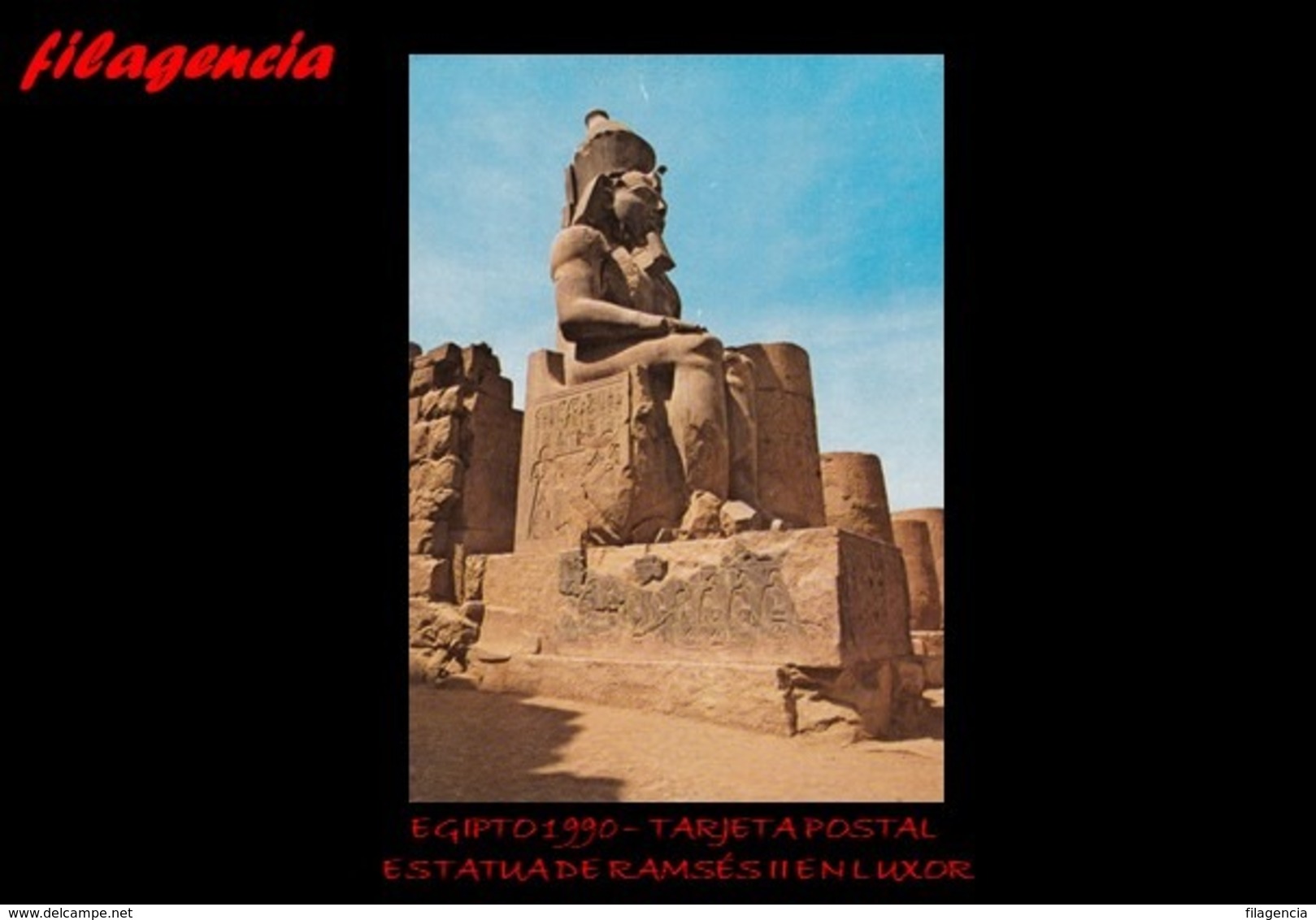 TRASTERO. EGIPTO. TARJETAS POSTALES. TARJETA POSTAL 1990. ESTATUA DE RAMSÉS II EN LUXOR - Luxor