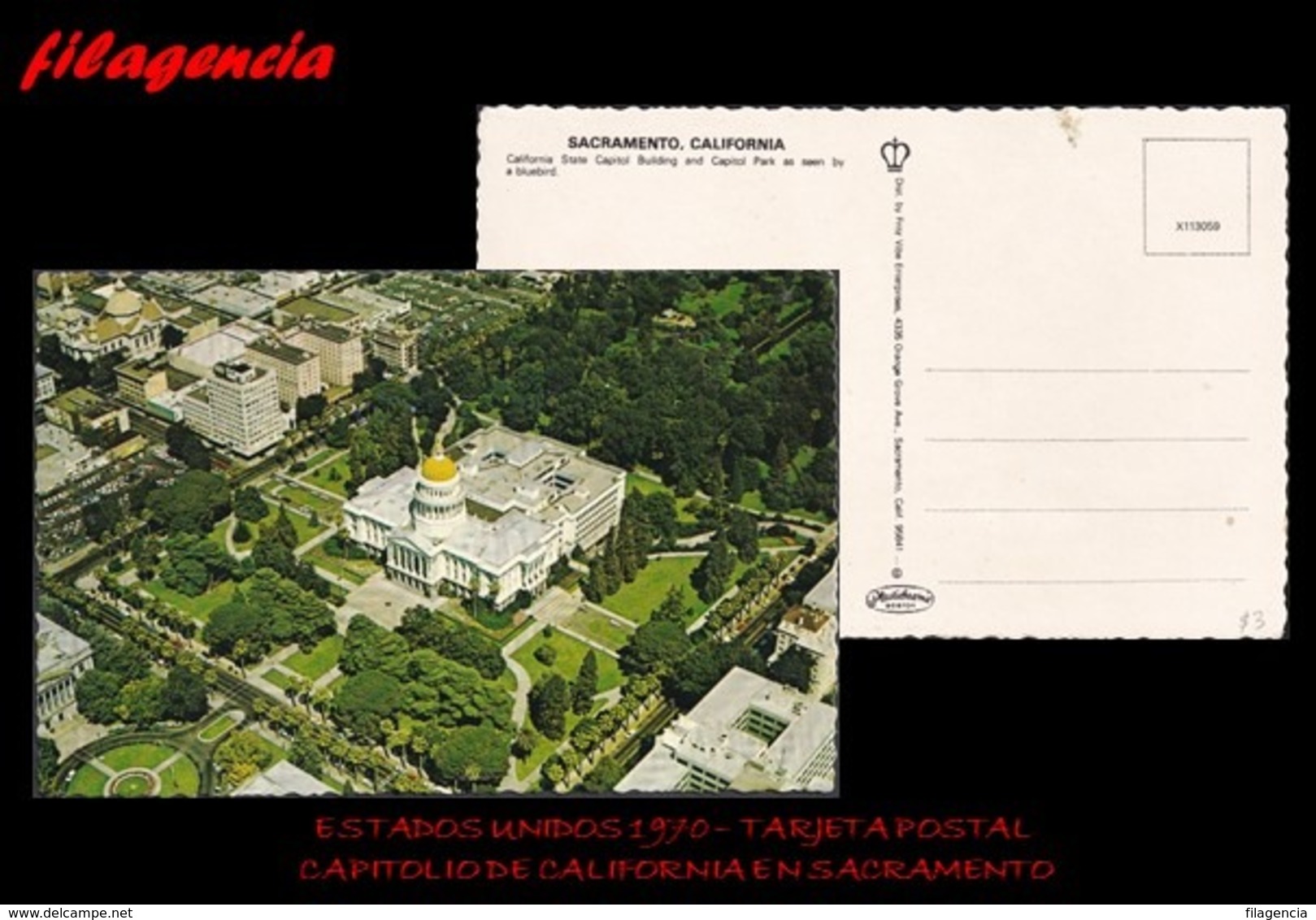 TRASTERO. ESTADOS UNIDOS. TARJETAS POSTALES. TARJETA POSTAL 1970. CAPITOLIO DE CALIFORNIA EN SACRAMENTO - Otros & Sin Clasificación